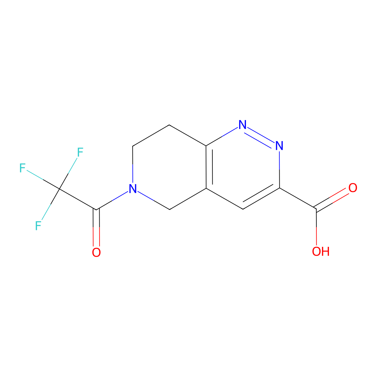 6-(2,2,2-trifluoroacetyl)-5H,6H,7H,8H-pyrido[4,3-c]pyridazine-3-carboxylic acid molecular structure, CAS 2680813-67-4