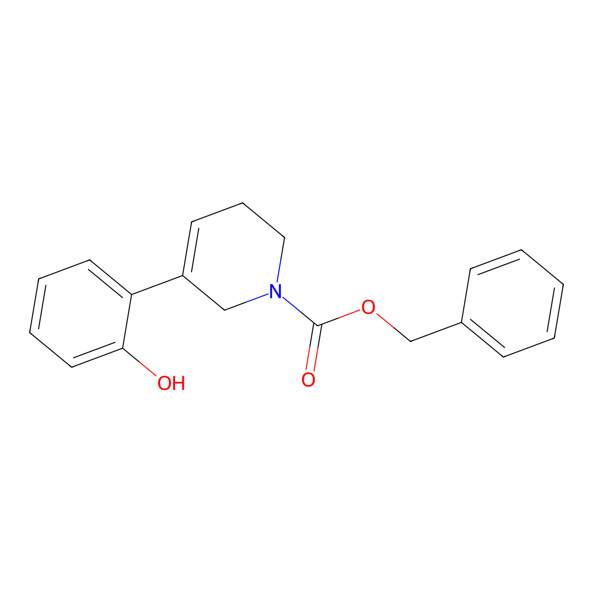Benzyl 5-(2-hydroxyphenyl)-1,2,3,6-tetrahydropyridine-1-carboxylate molecular structure, CAS 2680813-70-9