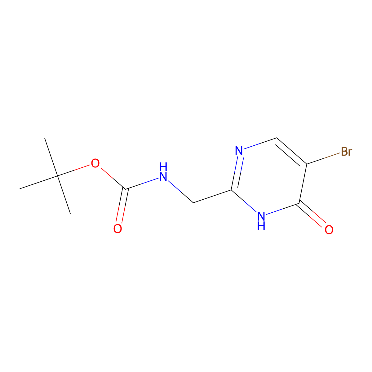 tert-butyl N-[(5-bromo-6-oxo-1,6-dihydropyrimidin-2-yl)methyl]carbamate molecular structure, CAS 2680813-82-3