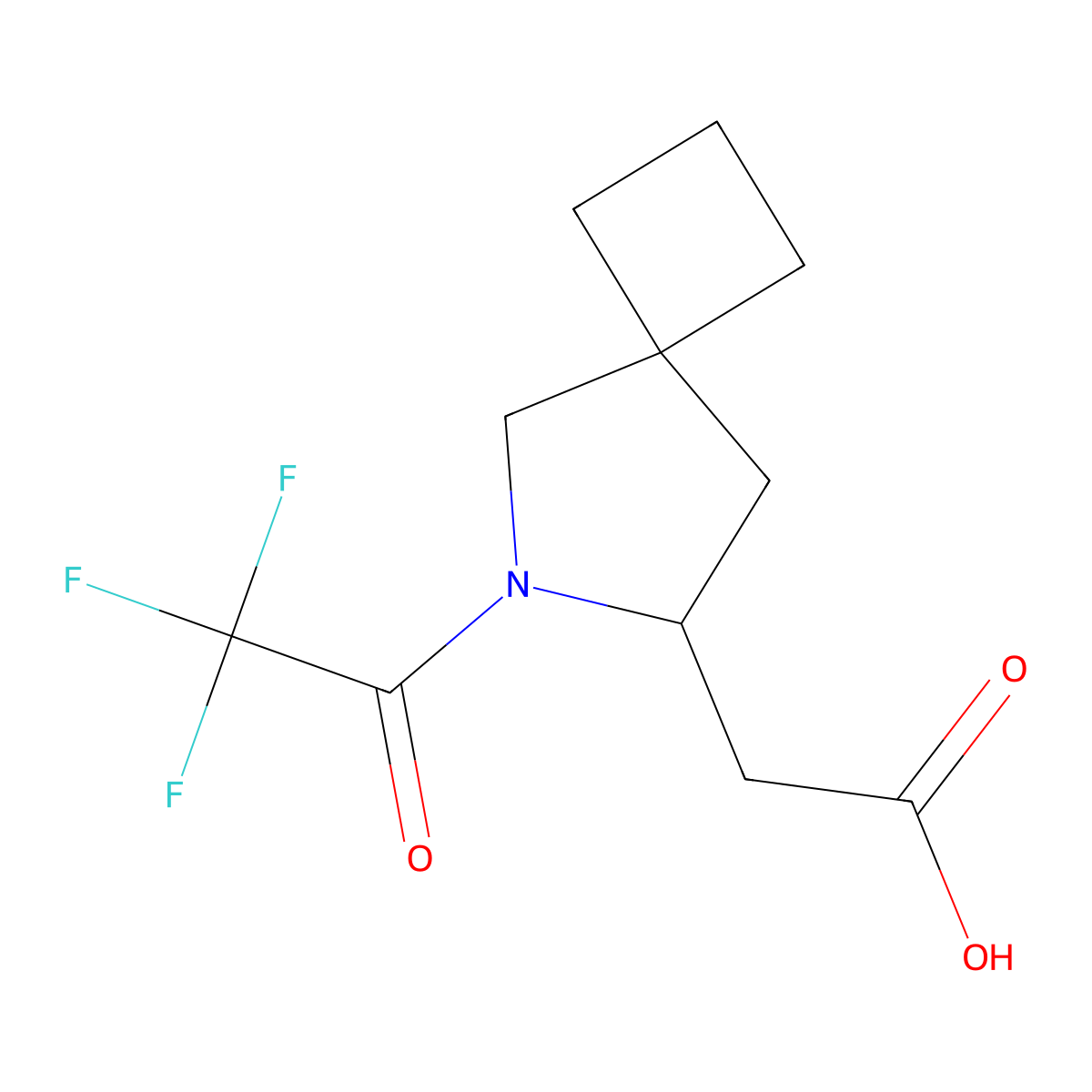 2-[6-(2,2,2-Trifluoroacetyl)-6-azaspiro[3.4]octan-7-yl]acetic acid molecular structure, CAS 2680813-87-8