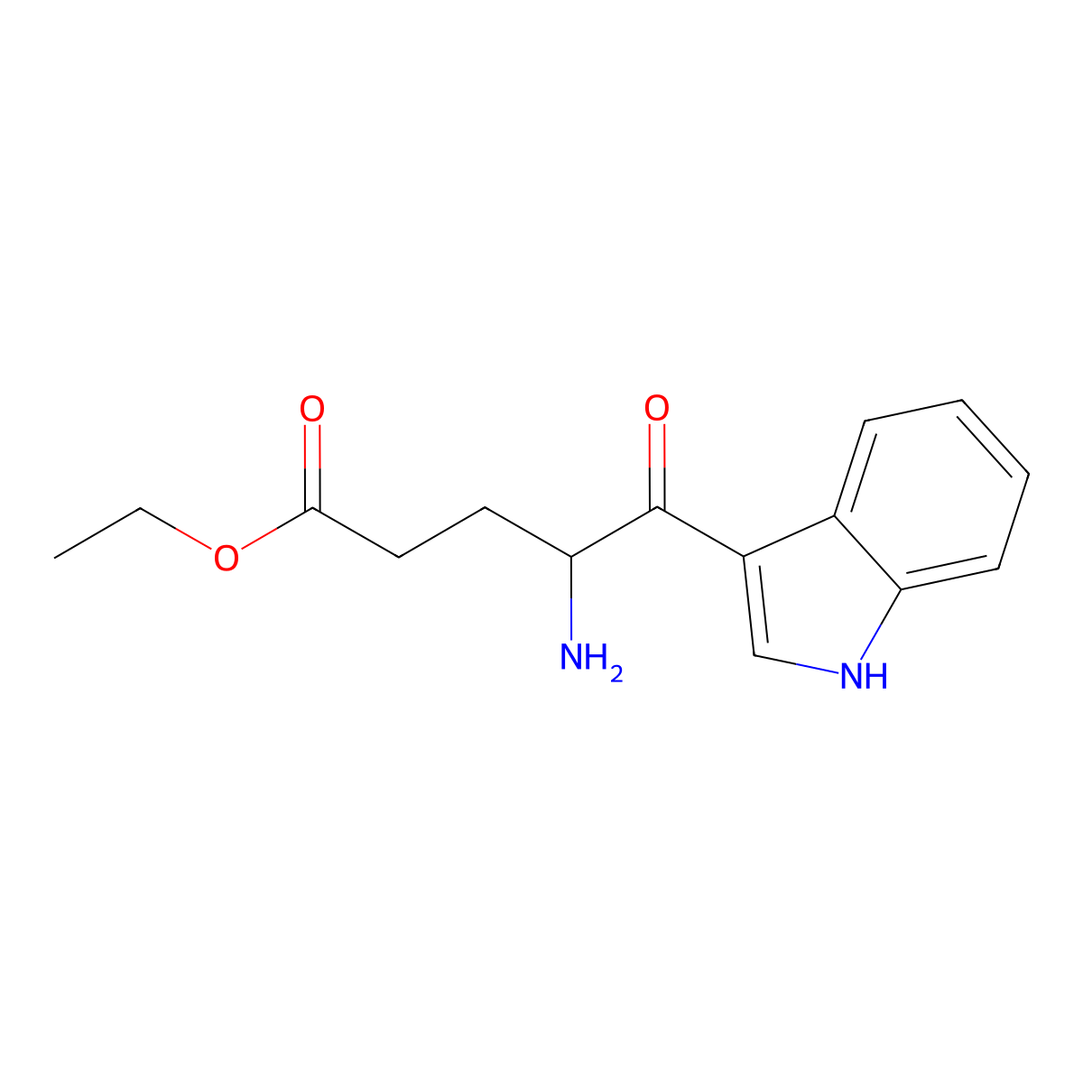 ethyl 4-amino-5-(1H-indol-3-yl)-5-oxopentanoate molecular structure, CAS 2680813-88-9