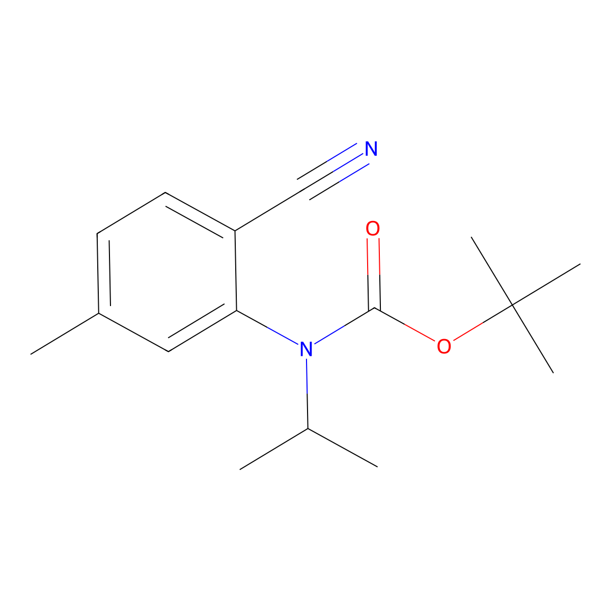 tert-butyl N-(2-cyano-5-methylphenyl)-N-(propan-2-yl)carbamate molecular structure, CAS 2680813-93-6
