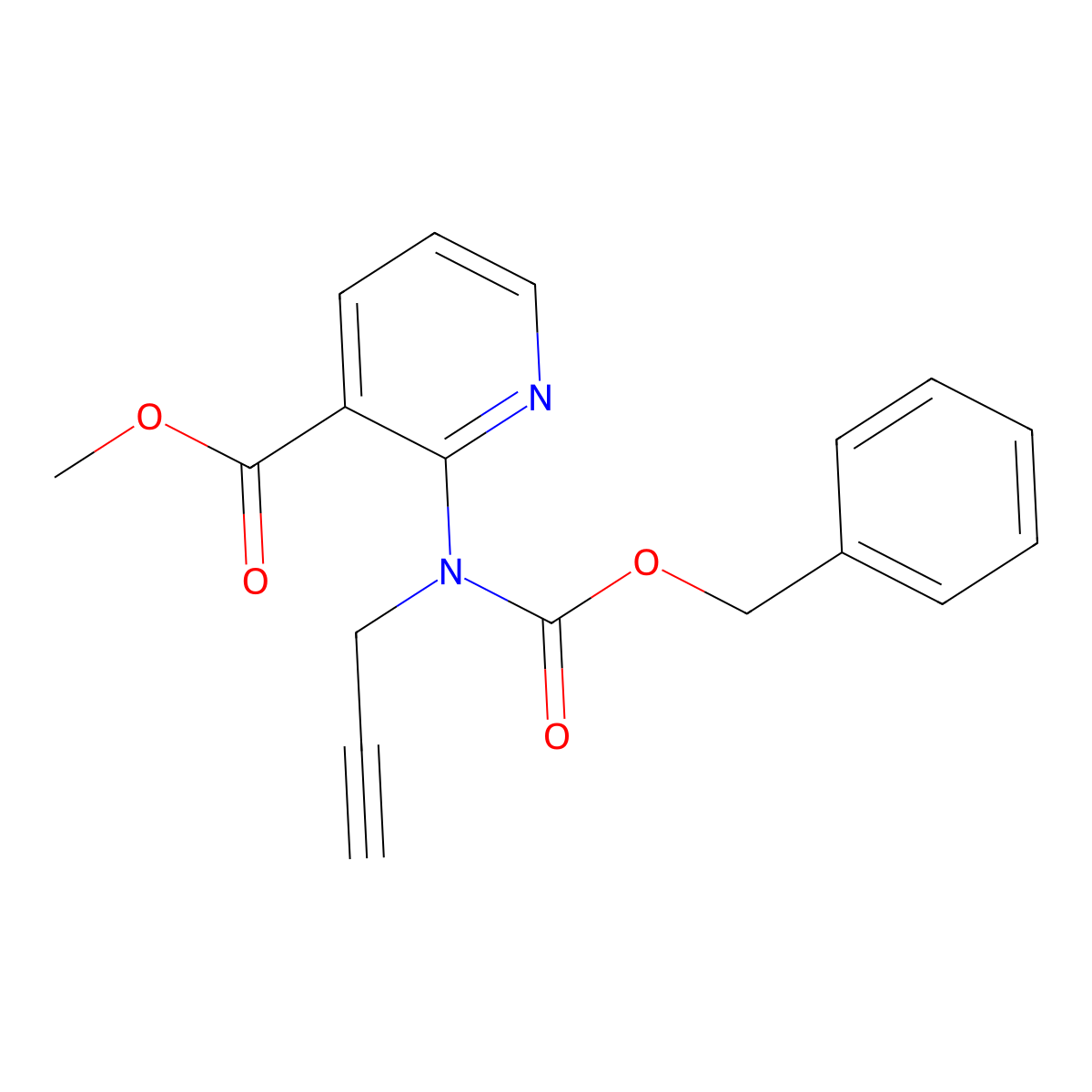 Methyl 2-{[(benzyloxy)carbonyl](prop-2-yn-1-yl)amino}pyridine-3-carboxylate molecular structure, CAS 2680813-99-2