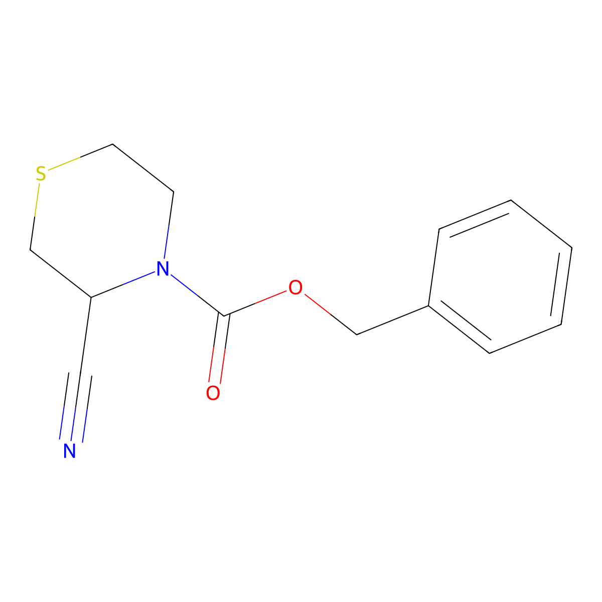 Benzyl 3-cyanothiomorpholine-4-carboxylate molecular structure, CAS 2680814-08-6