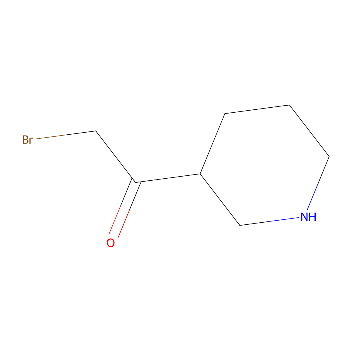 2-Bromo-1-(piperidin-3-yl)ethan-1-one molecular structure, CAS 2680814-14-4