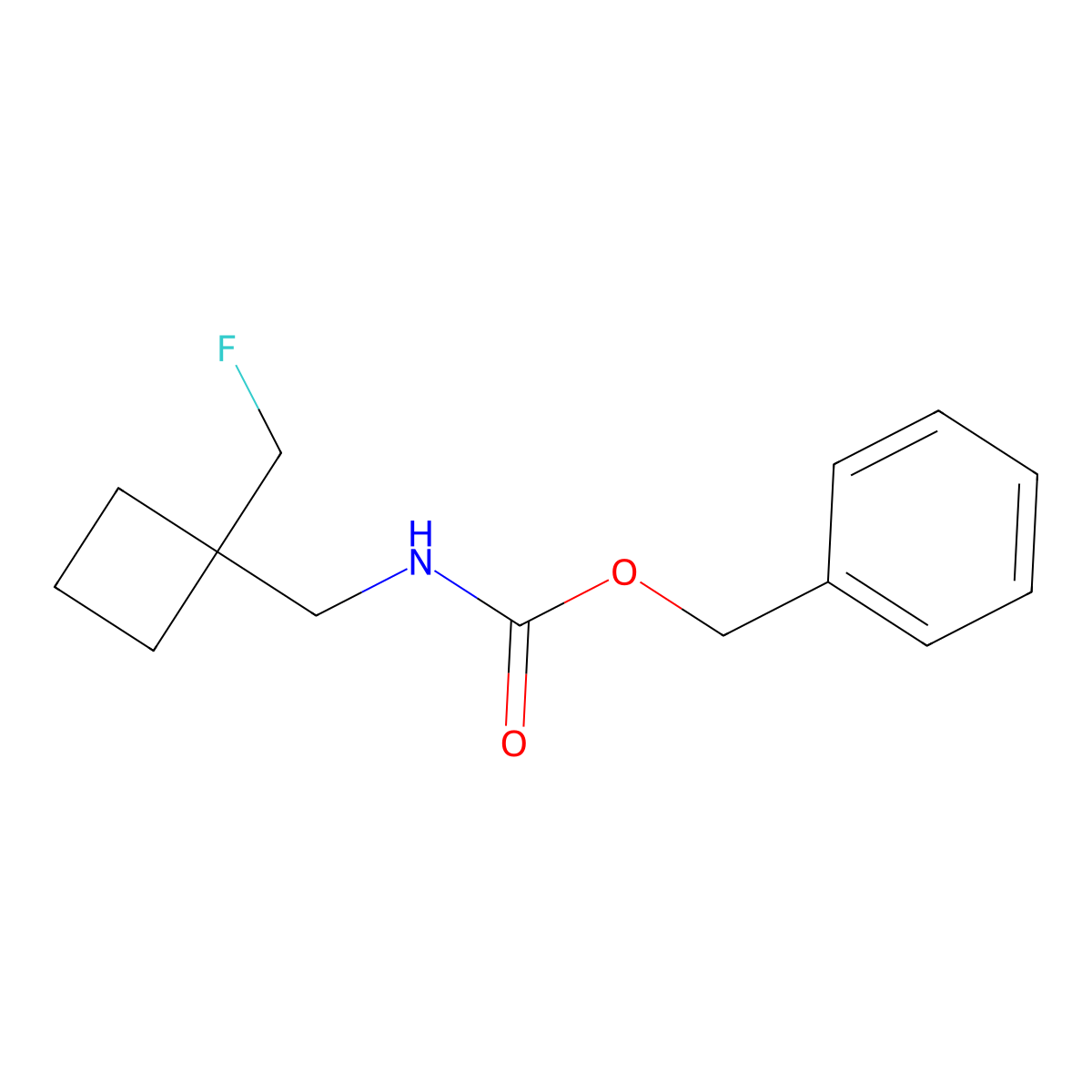 benzyl N-{[1-(fluoromethyl)cyclobutyl]methyl}carbamate molecular structure, CAS 2680814-16-6