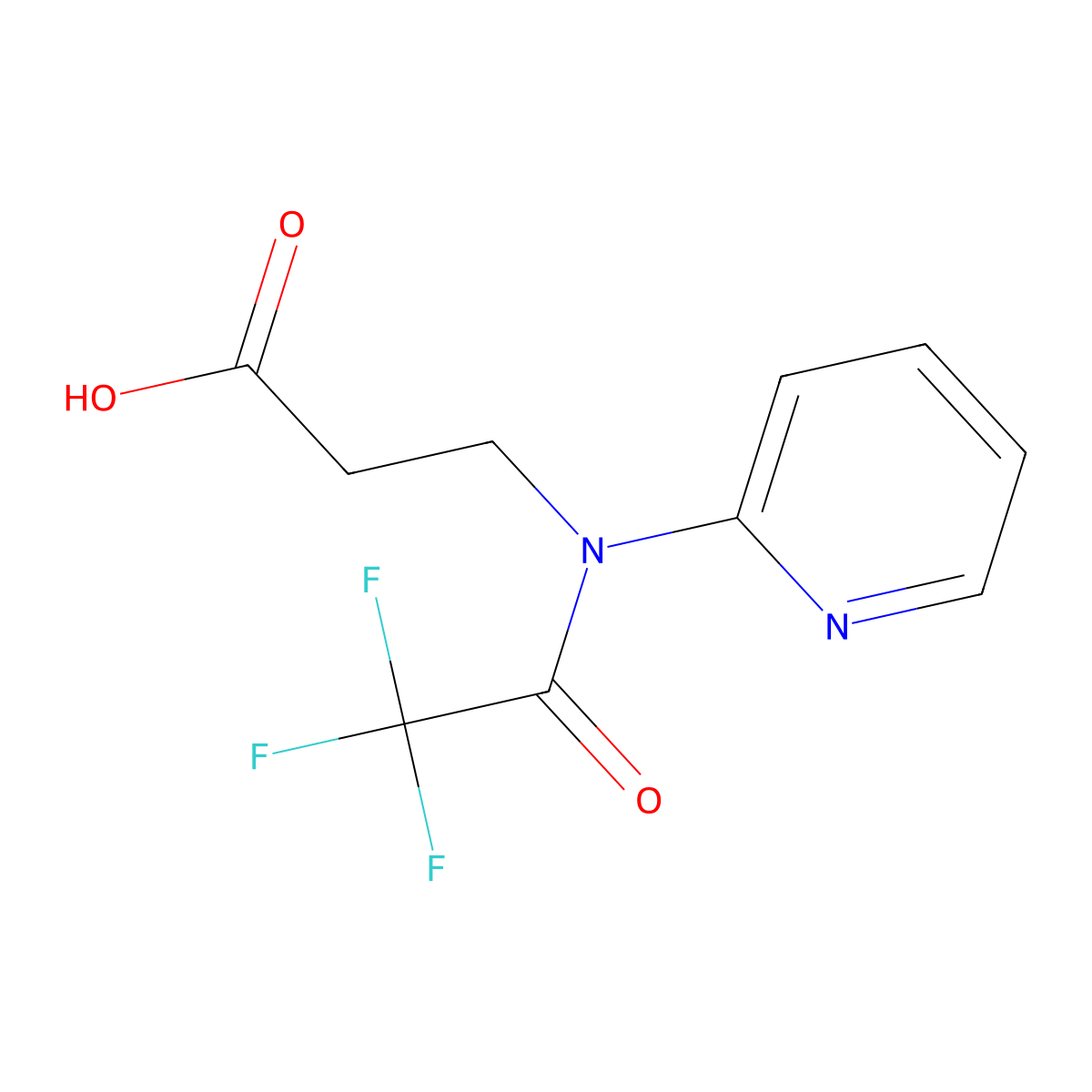 3-[2,2,2-trifluoro-N-(pyridin-2-yl)acetamido]propanoic acid molecular structure, CAS 2680814-17-7