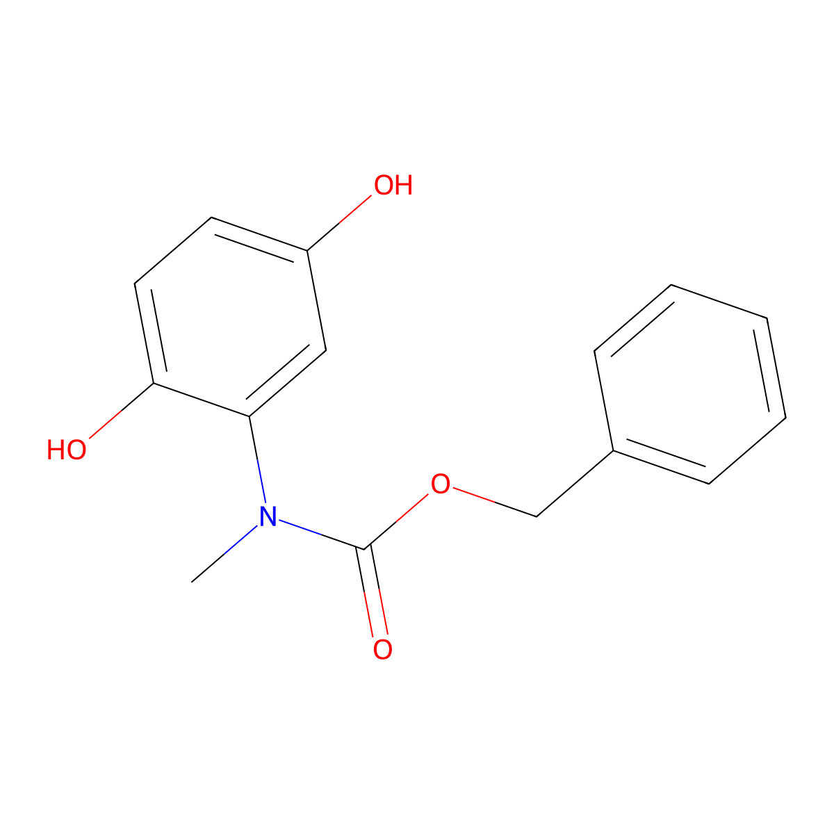benzyl N-(2,5-dihydroxyphenyl)-N-methylcarbamate molecular structure, CAS 2680814-24-6