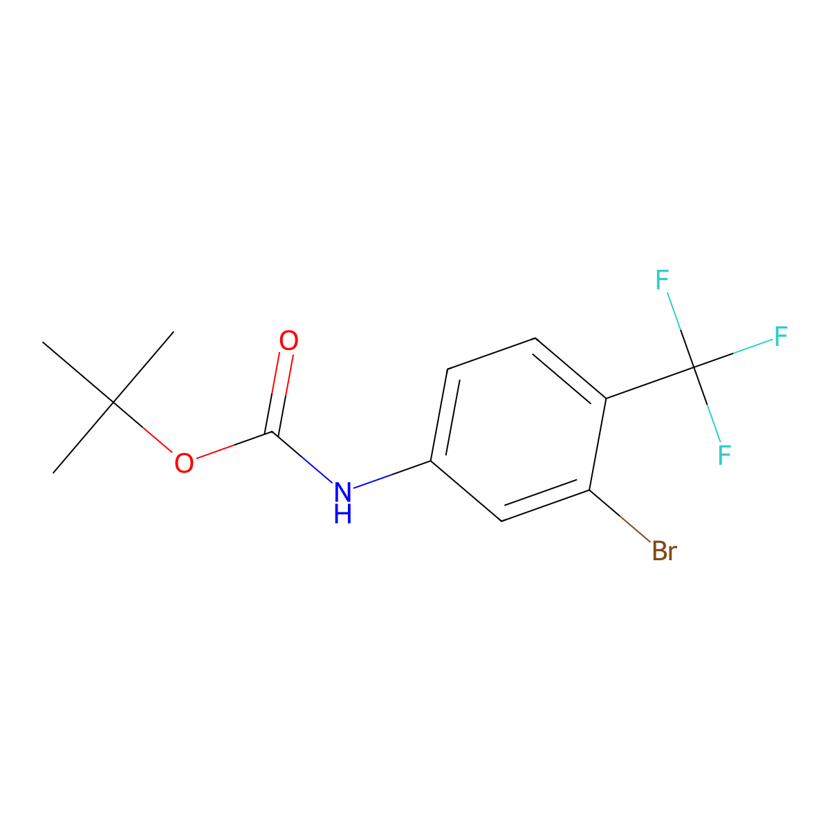 tert-butyl N-[3-bromo-4-(trifluoromethyl)phenyl]carbamate molecular structure, CAS 2680814-48-4
