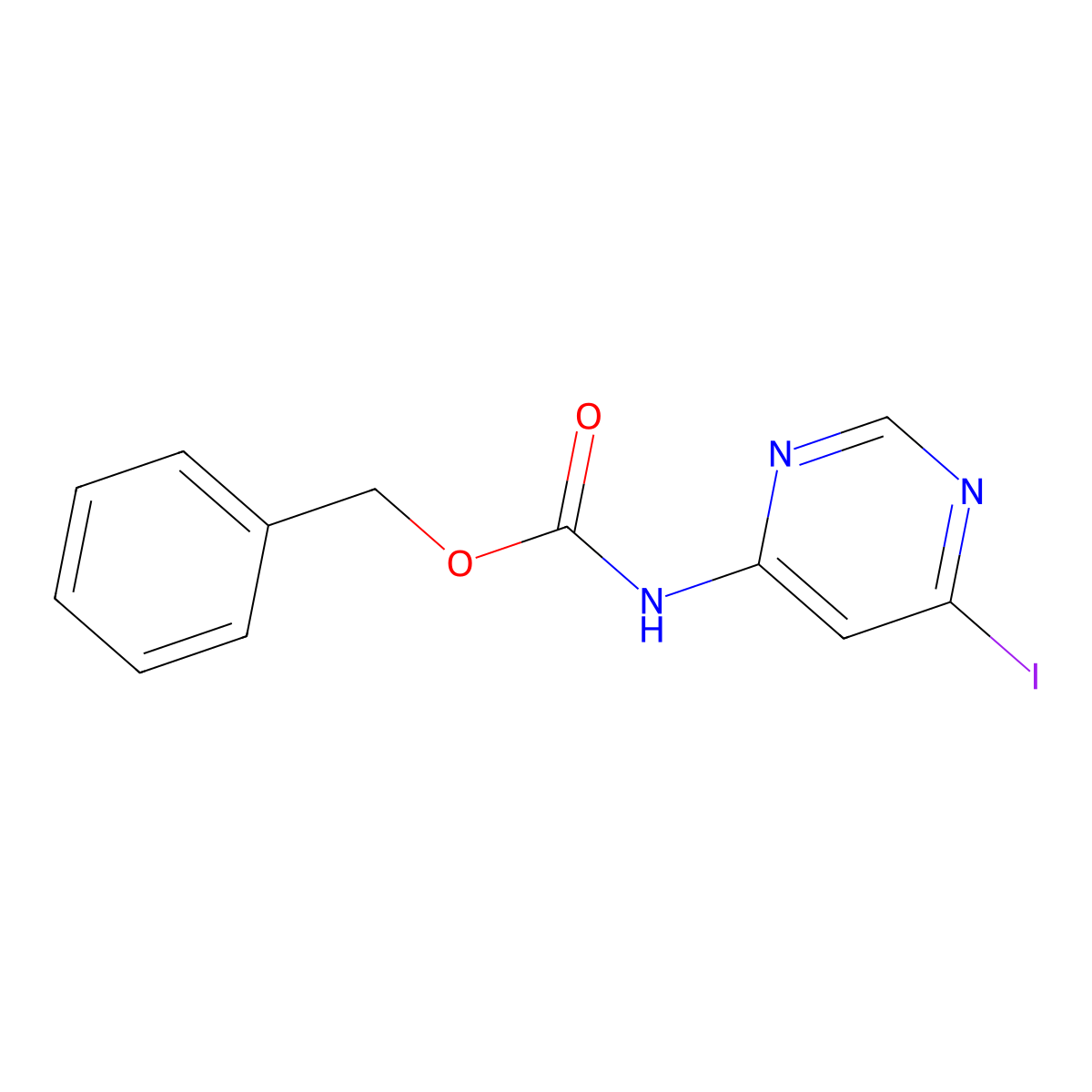 benzyl N-(6-iodopyrimidin-4-yl)carbamate molecular structure, CAS 2680814-56-4