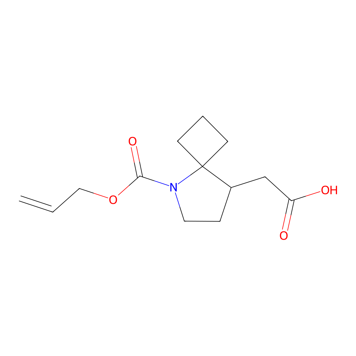 2-{5-[(Prop-2-en-1-yloxy)carbonyl]-5-azaspiro[3.4]octan-8-yl}acetic acid molecular structure, CAS 2680814-59-7