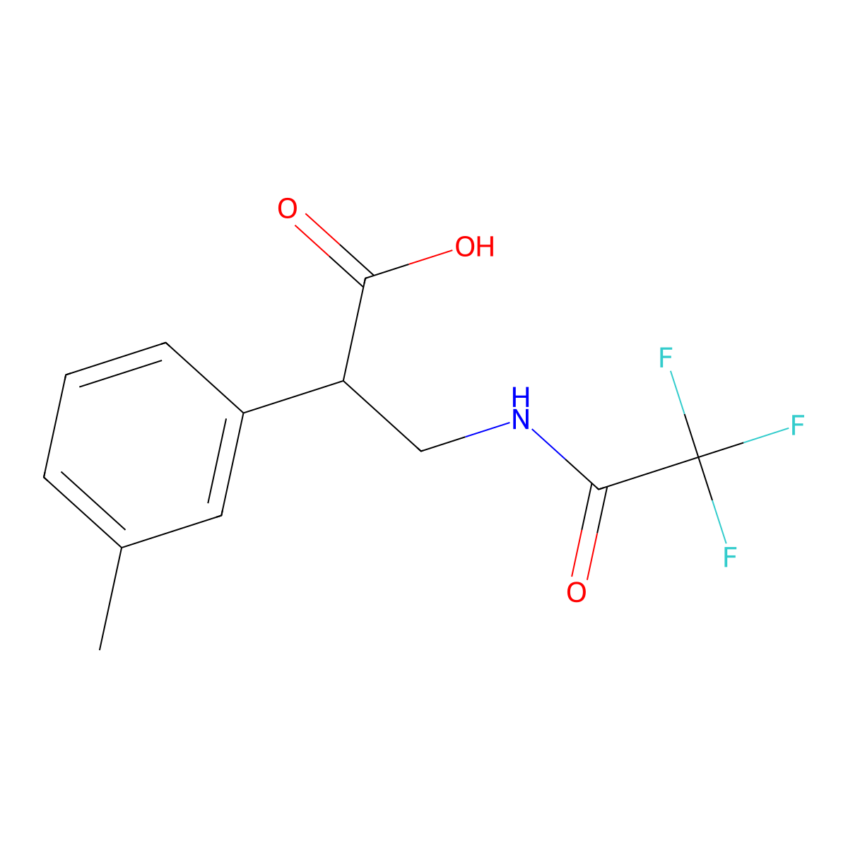 2-(3-Methylphenyl)-3-(2,2,2-trifluoroacetamido)propanoic acid molecular structure, CAS 2680814-66-6