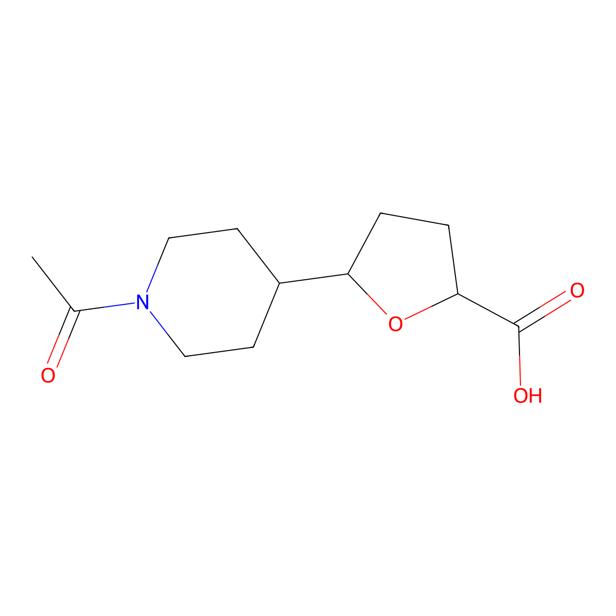 5-(1-Acetylpiperidin-4-yl)oxolane-2-carboxylic acid molecular structure, CAS 2680814-68-8
