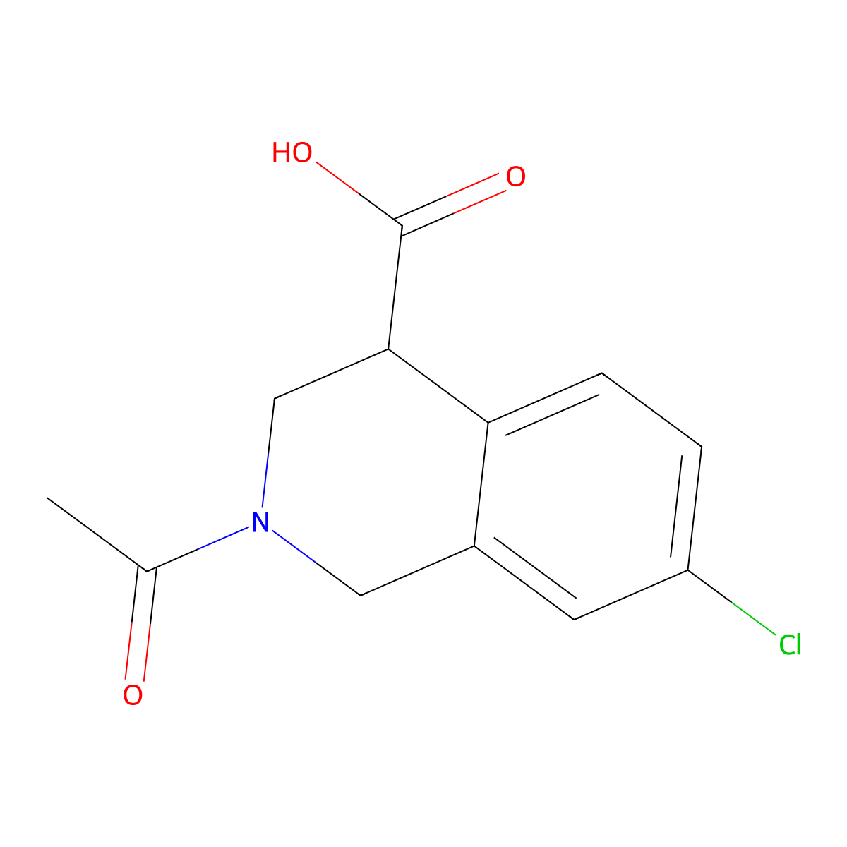 2-Acetyl-7-chloro-1,2,3,4-tetrahydroisoquinoline-4-carboxylic acid molecular structure, CAS 2680814-72-4