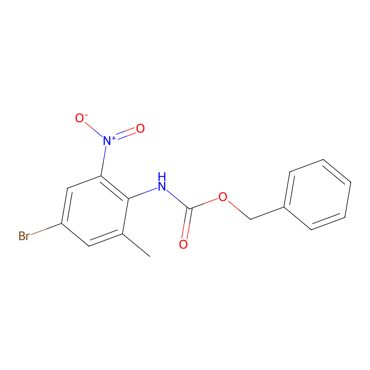 benzyl N-(4-bromo-2-methyl-6-nitrophenyl)carbamate molecular structure, CAS 2680814-73-5
