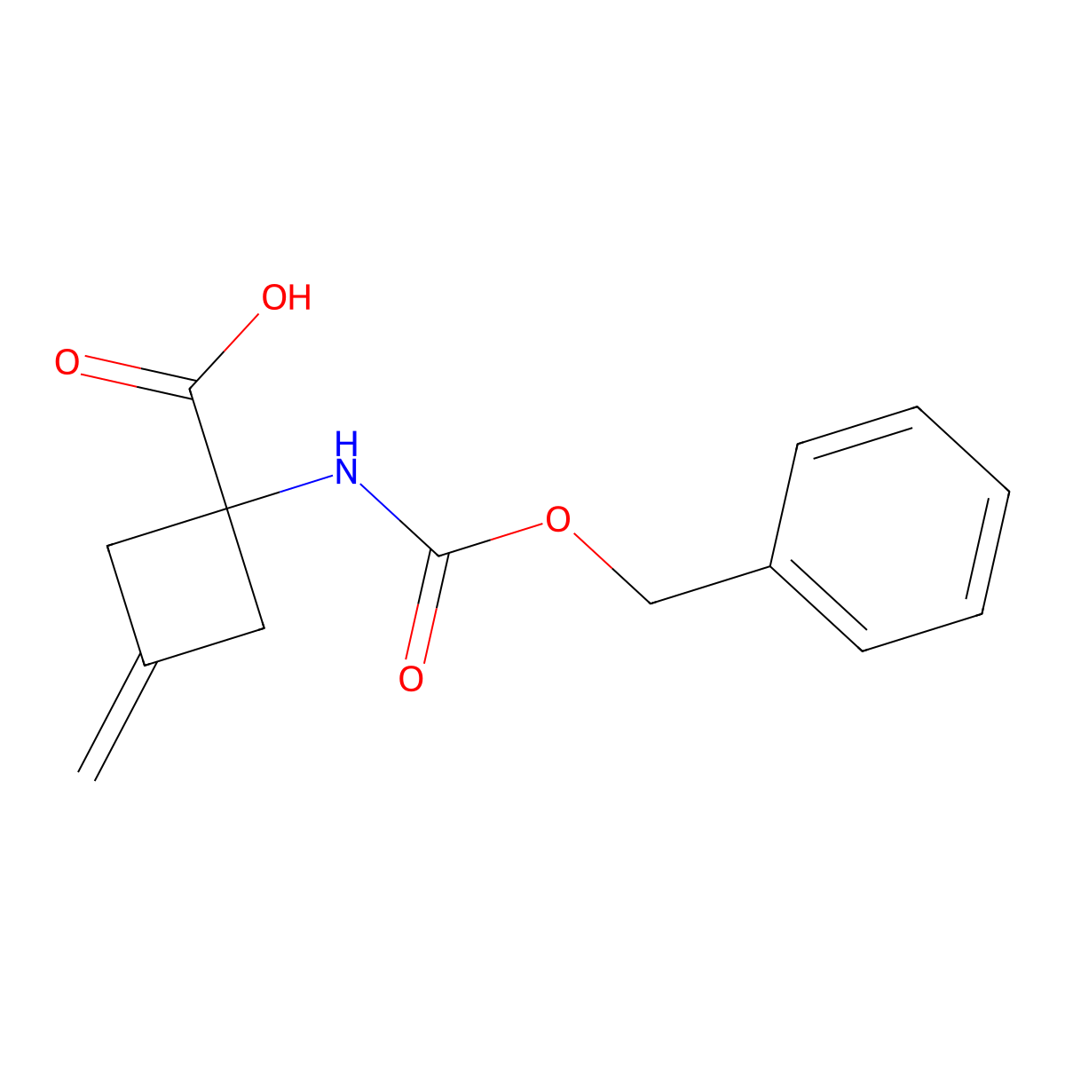 1-{[(Benzyloxy)carbonyl]amino}-3-methylidenecyclobutane-1-carboxylic acid molecular structure, CAS 2680814-76-8