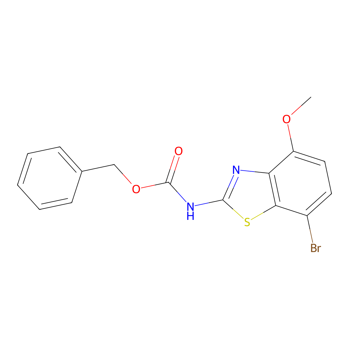 benzyl N-(7-bromo-4-methoxy-1,3-benzothiazol-2-yl)carbamate molecular structure, CAS 2680814-82-6