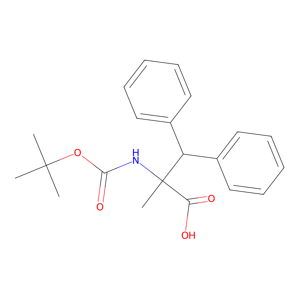 2-{[(Tert-butoxy)carbonyl]amino}-2-methyl-3,3-diphenylpropanoic acid molecular structure, CAS 2680814-87-1