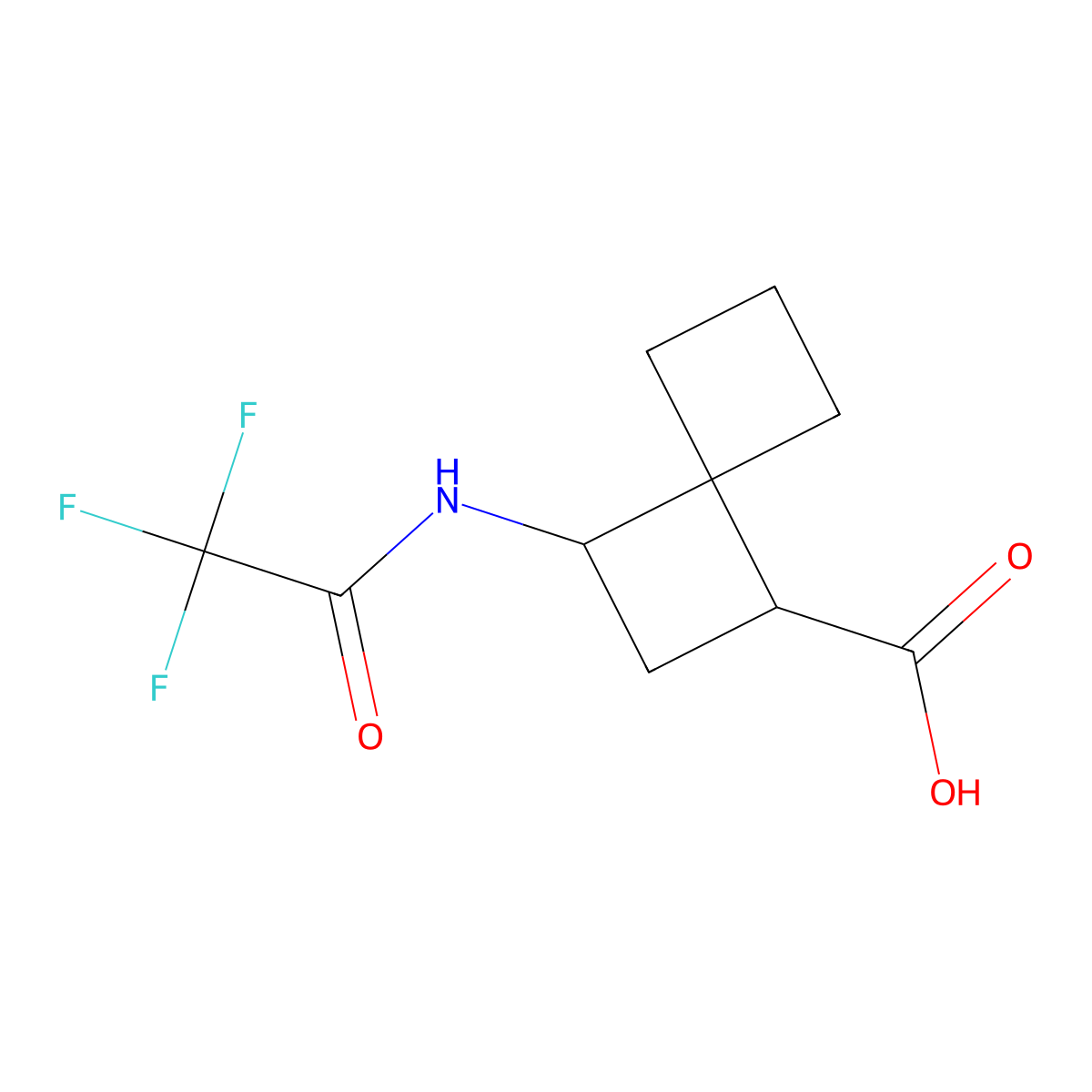 3-(2,2,2-Trifluoroacetamido)spiro[3.3]heptane-1-carboxylic acid molecular structure, CAS 2680814-91-7