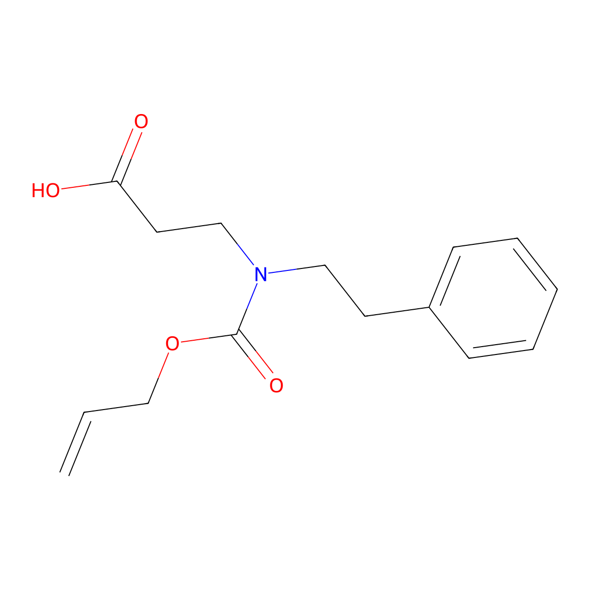 3-[(2-Phenylethyl)[(prop-2-en-1-yloxy)carbonyl]amino]propanoic acid molecular structure, CAS 2680814-96-2