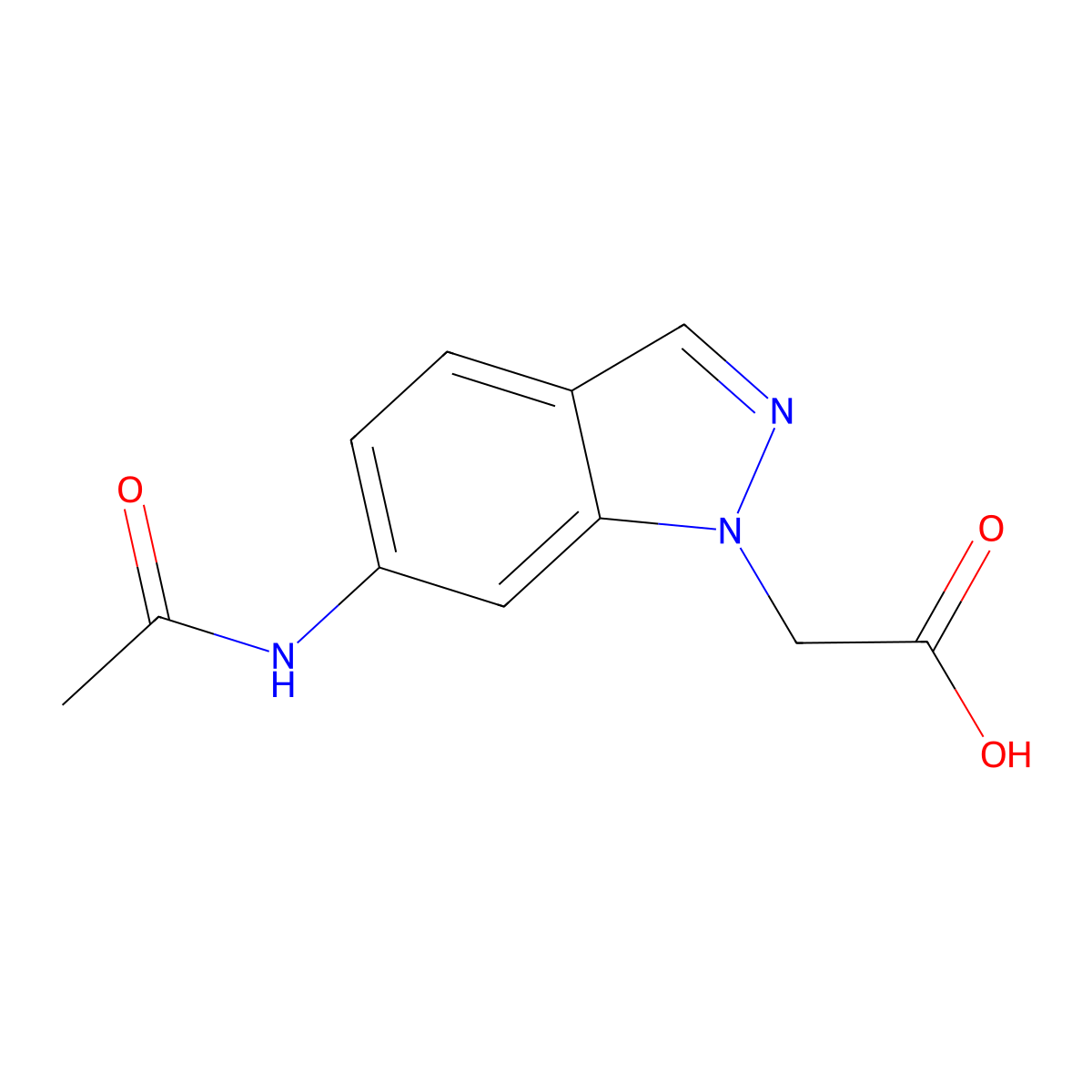 2-(6-acetamido-1H-indazol-1-yl)acetic acid molecular structure, CAS 2680814-97-3