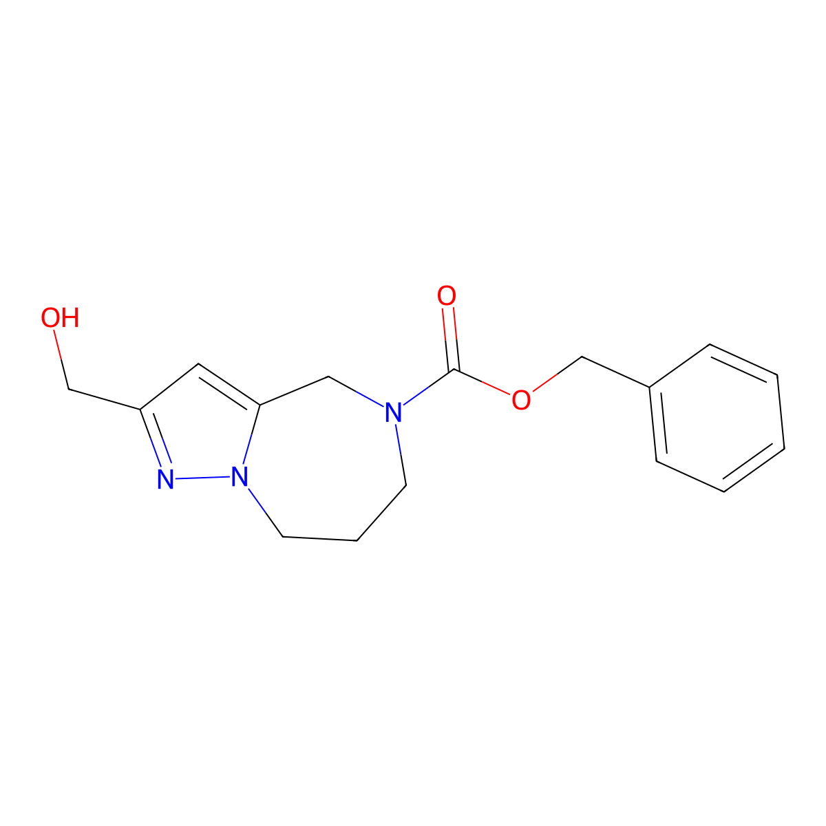 benzyl 2-(hydroxymethyl)-4H,5H,6H,7H,8H-pyrazolo[1,5-a][1,4]diazepine-5-carboxylate molecular structure, CAS 2680815-00-1