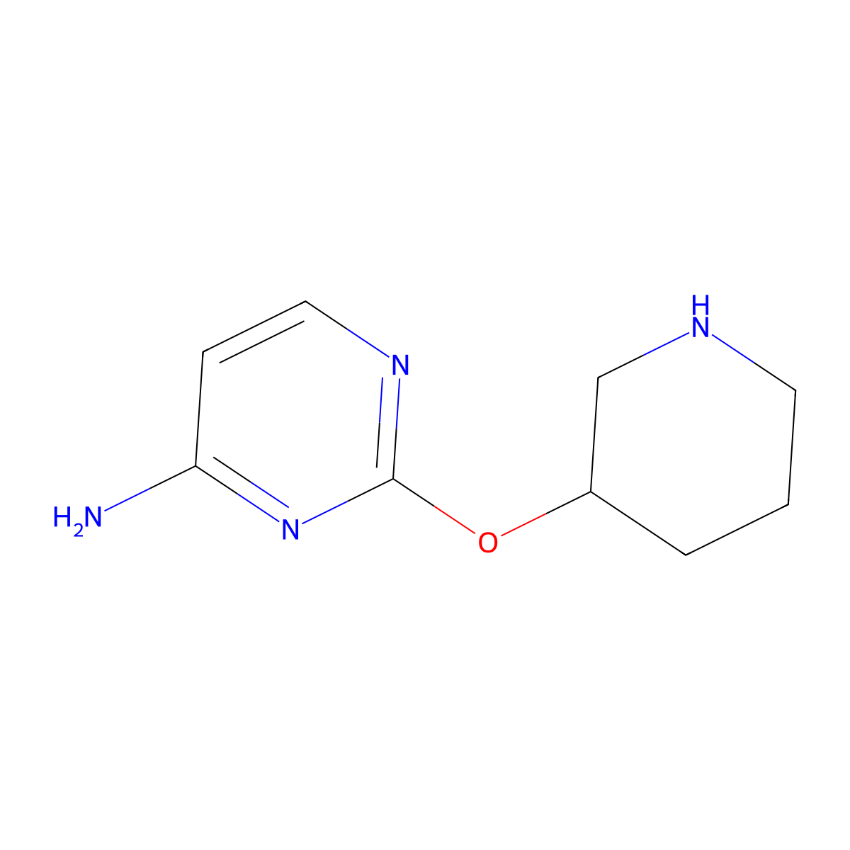 2-(Piperidin-3-yloxy)pyrimidin-4-amine molecular structure, CAS 2680815-08-9