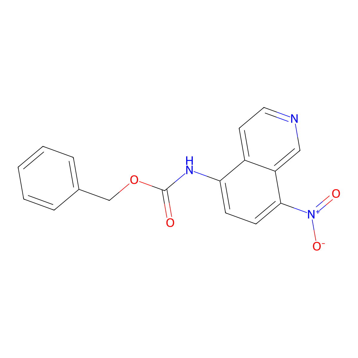 benzyl N-(8-nitroisoquinolin-5-yl)carbamate molecular structure, CAS 2680815-21-6