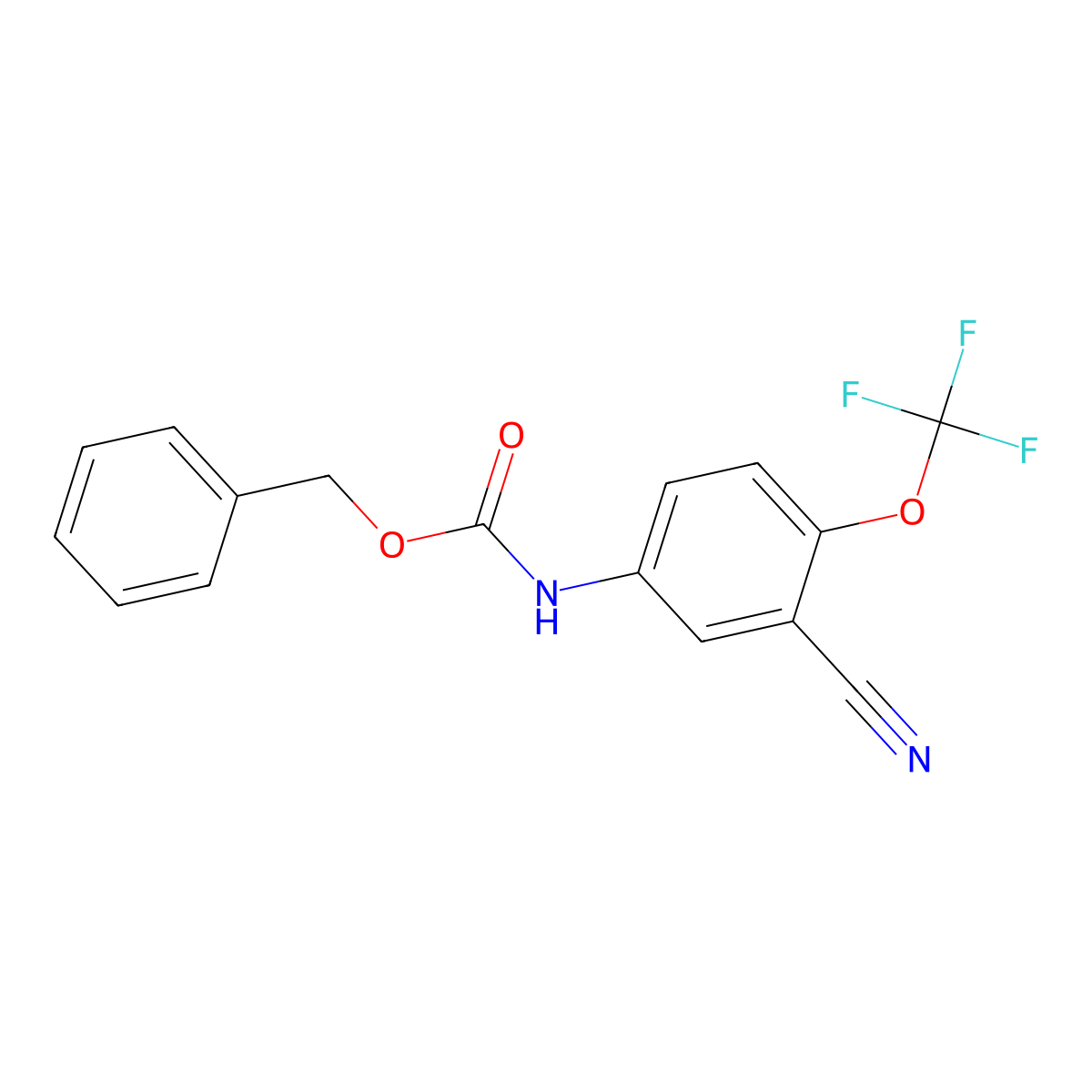 benzyl N-[3-cyano-4-(trifluoromethoxy)phenyl]carbamate molecular structure, CAS 2680815-24-9