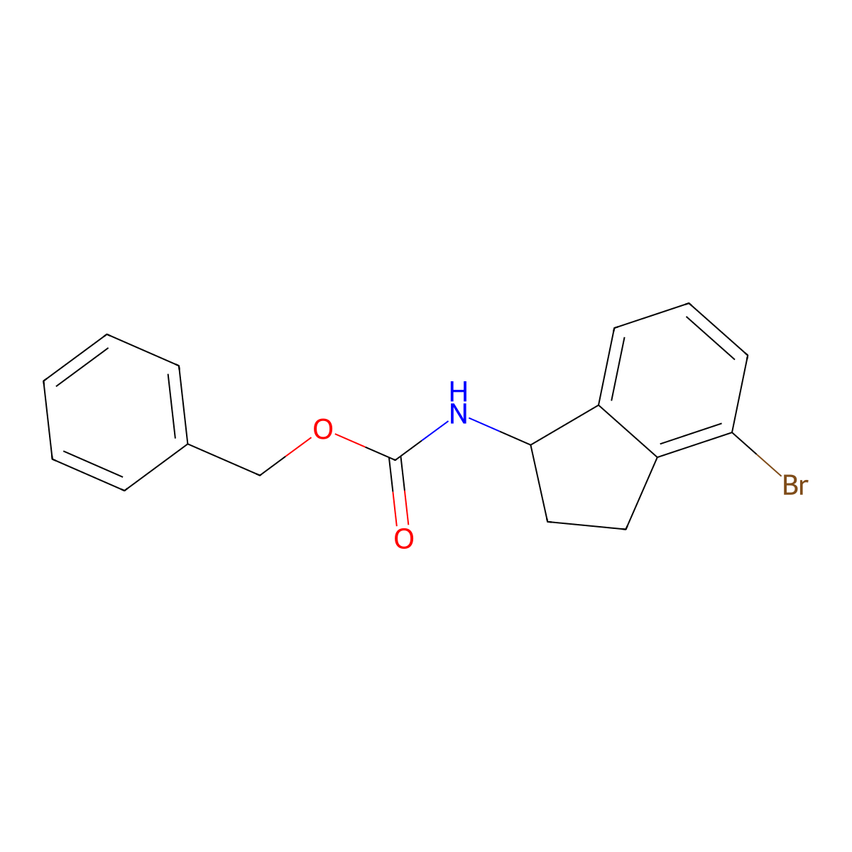 benzyl N-(4-bromo-2,3-dihydro-1H-inden-1-yl)carbamate molecular structure, CAS 2680815-29-4