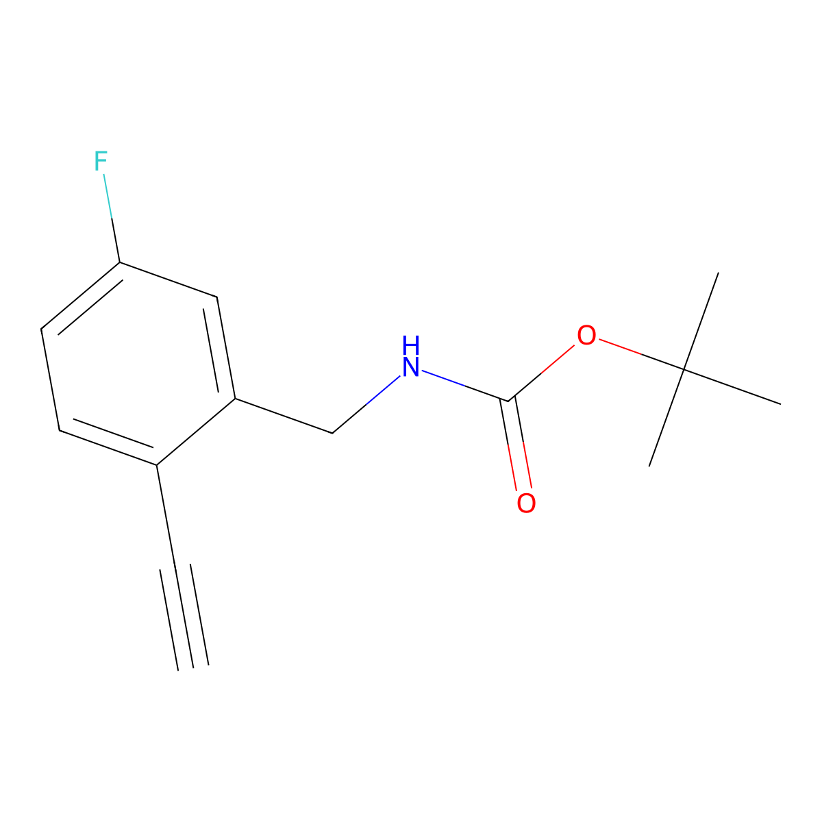 tert-butyl N-[(2-ethynyl-5-fluorophenyl)methyl]carbamate molecular structure, CAS 2680815-35-2