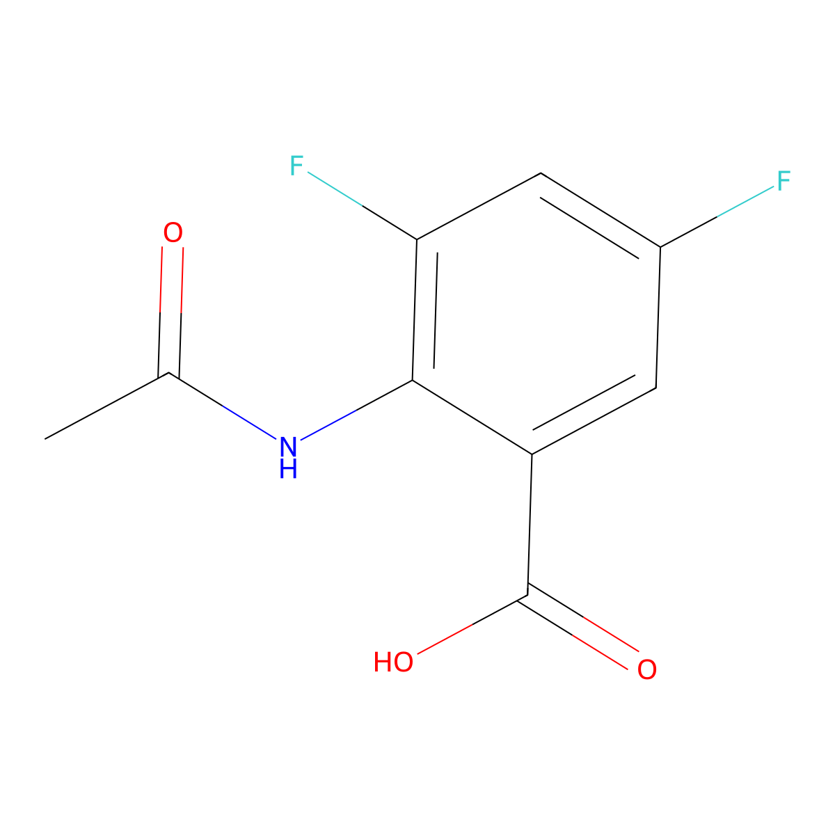 2-Acetamido-3,5-difluorobenzoic acid molecular structure, CAS 2680815-40-9
