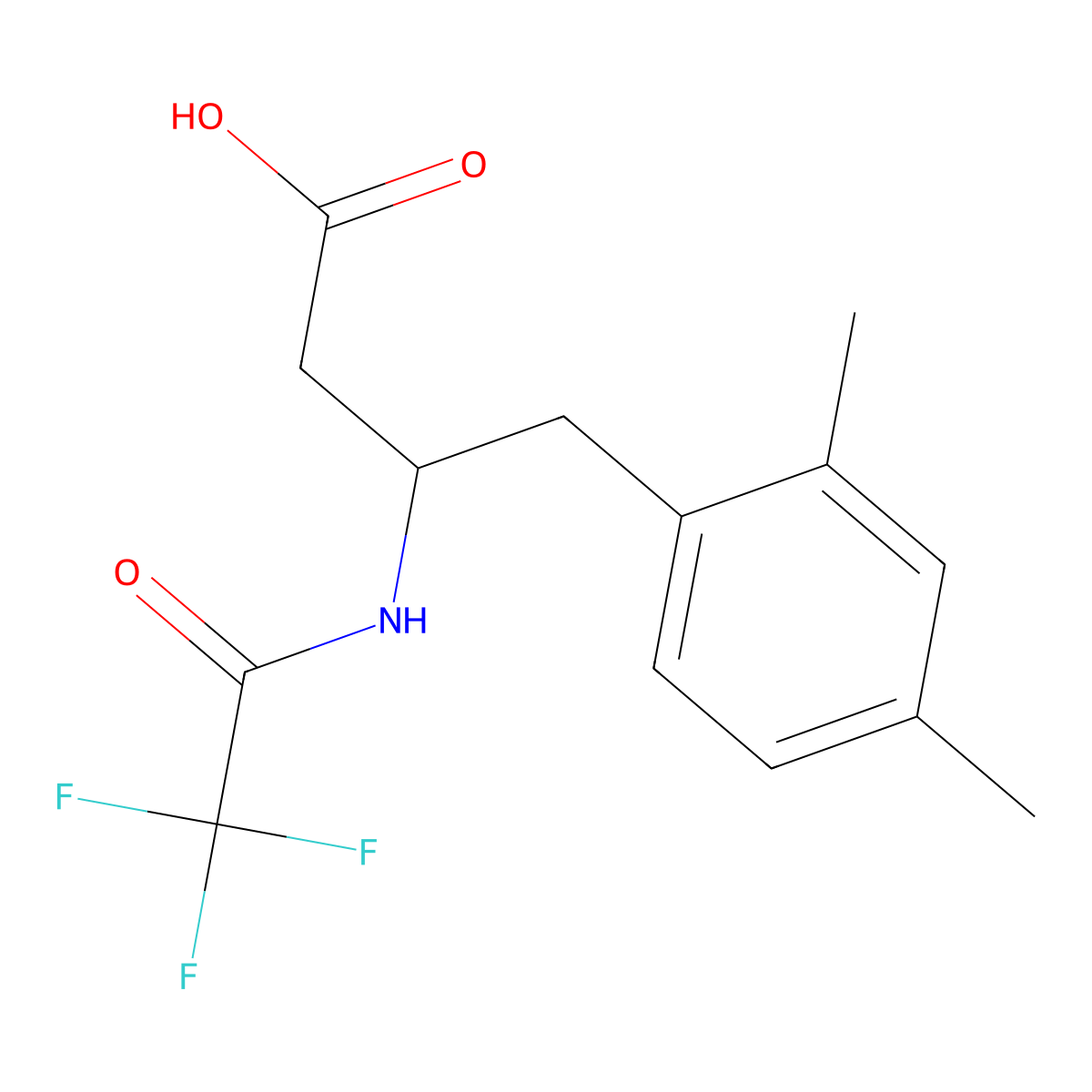4-(2,4-Dimethylphenyl)-3-(2,2,2-trifluoroacetamido)butanoic acid molecular structure, CAS 2680815-42-1