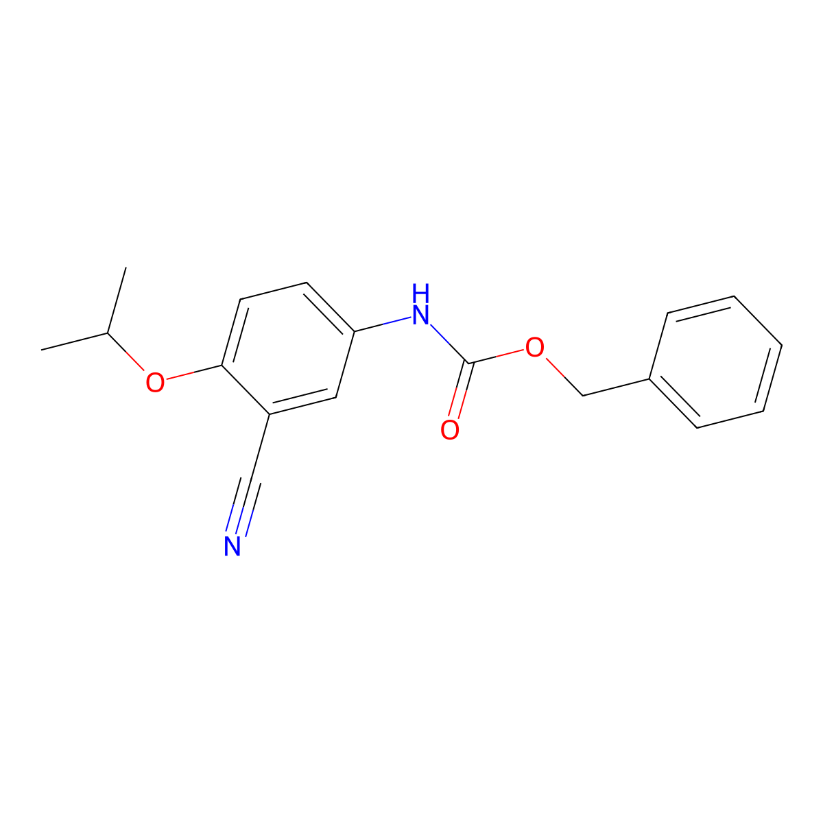 benzyl N-[3-cyano-4-(propan-2-yloxy)phenyl]carbamate molecular structure, CAS 2680815-46-5