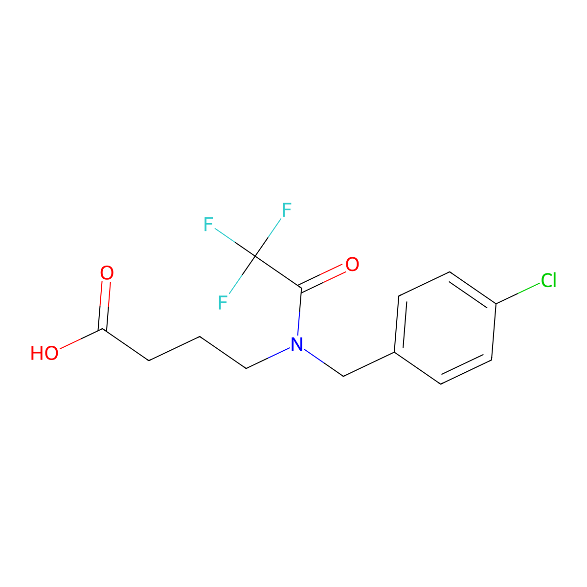 4-{N-[(4-chlorophenyl)methyl]-2,2,2-trifluoroacetamido}butanoic acid molecular structure, CAS 2680815-51-2