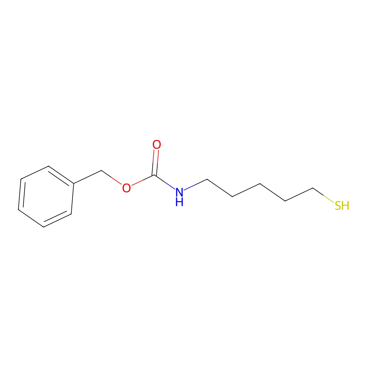 benzyl N-(5-sulfanylpentyl)carbamate molecular structure, CAS 2680815-66-9