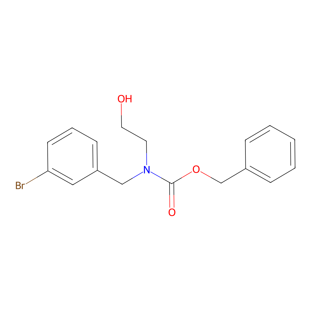 benzyl N-[(3-bromophenyl)methyl]-N-(2-hydroxyethyl)carbamate molecular structure, CAS 2680815-67-0