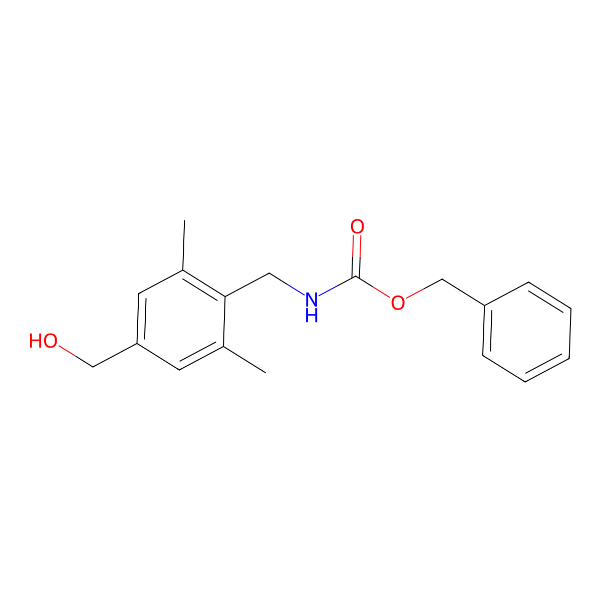benzyl N-{[4-(hydroxymethyl)-2,6-dimethylphenyl]methyl}carbamate molecular structure, CAS 2680815-69-2