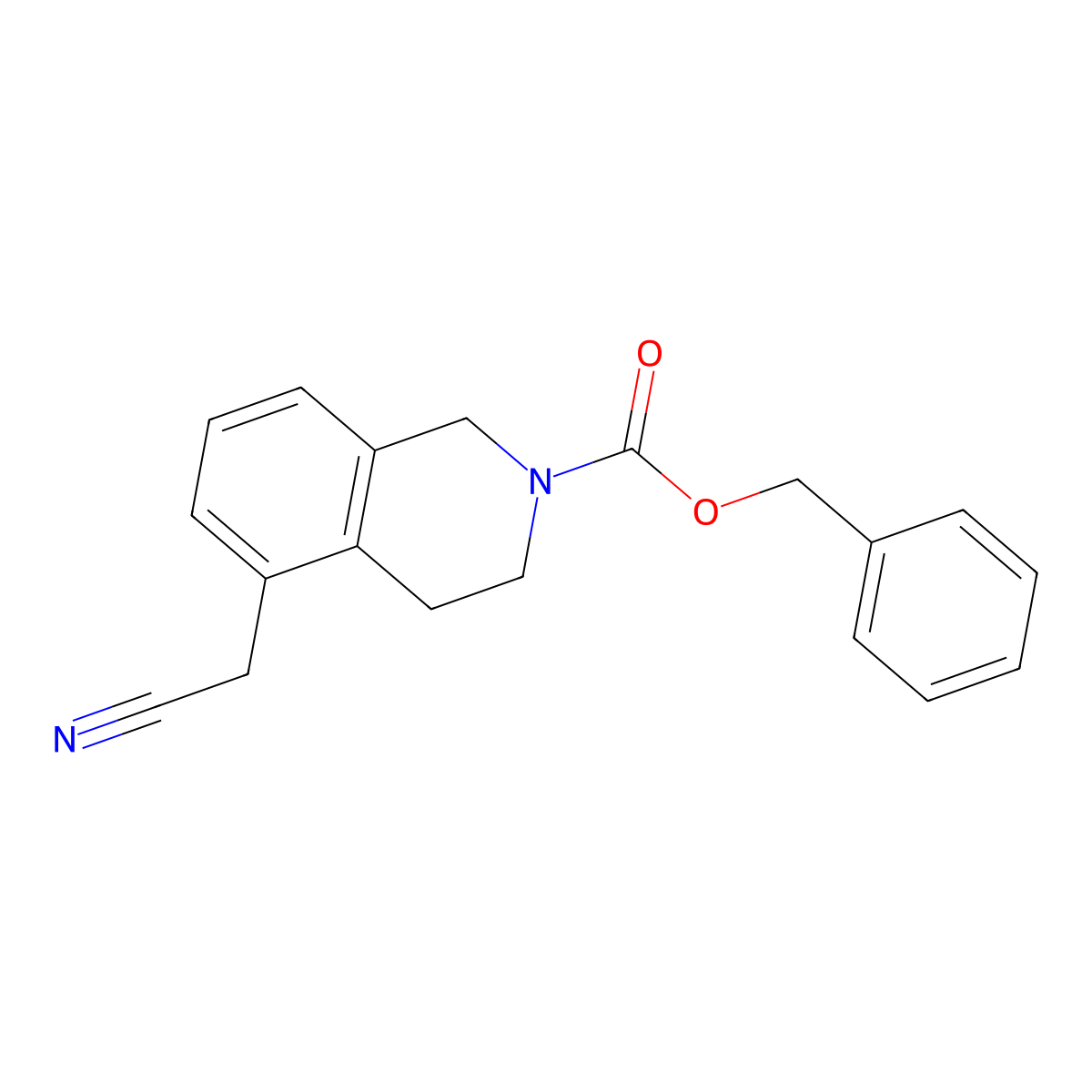 Benzyl 5-(cyanomethyl)-1,2,3,4-tetrahydroisoquinoline-2-carboxylate molecular structure, CAS 2680815-72-7