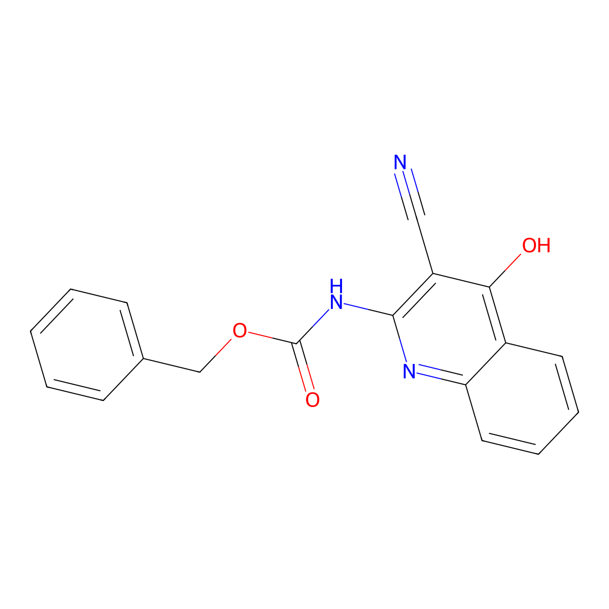 benzyl N-(3-cyano-4-hydroxyquinolin-2-yl)carbamate molecular structure, CAS 2680815-74-9