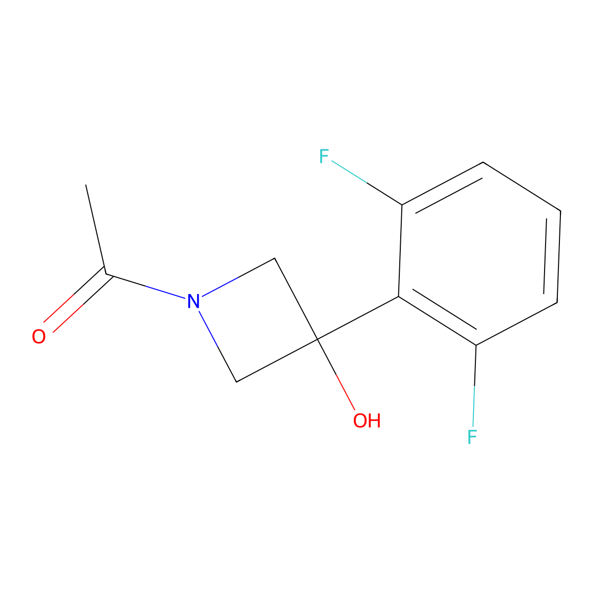 1-[3-(2,6-Difluorophenyl)-3-hydroxyazetidin-1-yl]ethan-1-one molecular structure, CAS 2680815-79-4