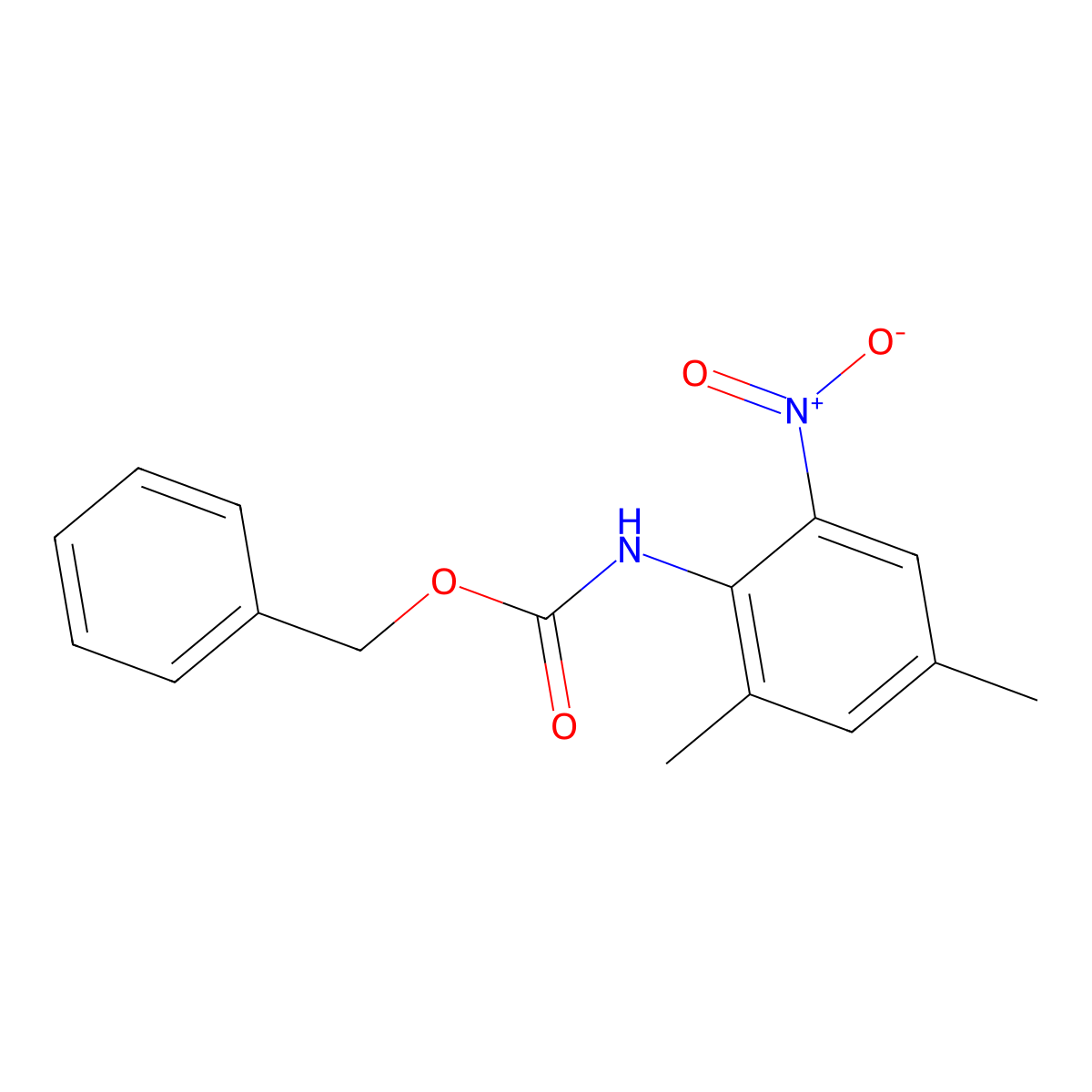benzyl N-(2,4-dimethyl-6-nitrophenyl)carbamate molecular structure, CAS 2680815-81-8
