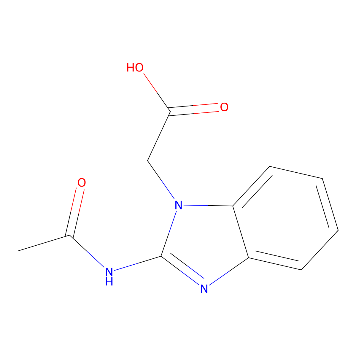 2-(2-acetamido-1H-1,3-benzodiazol-1-yl)acetic acid molecular structure, CAS 2680815-86-3
