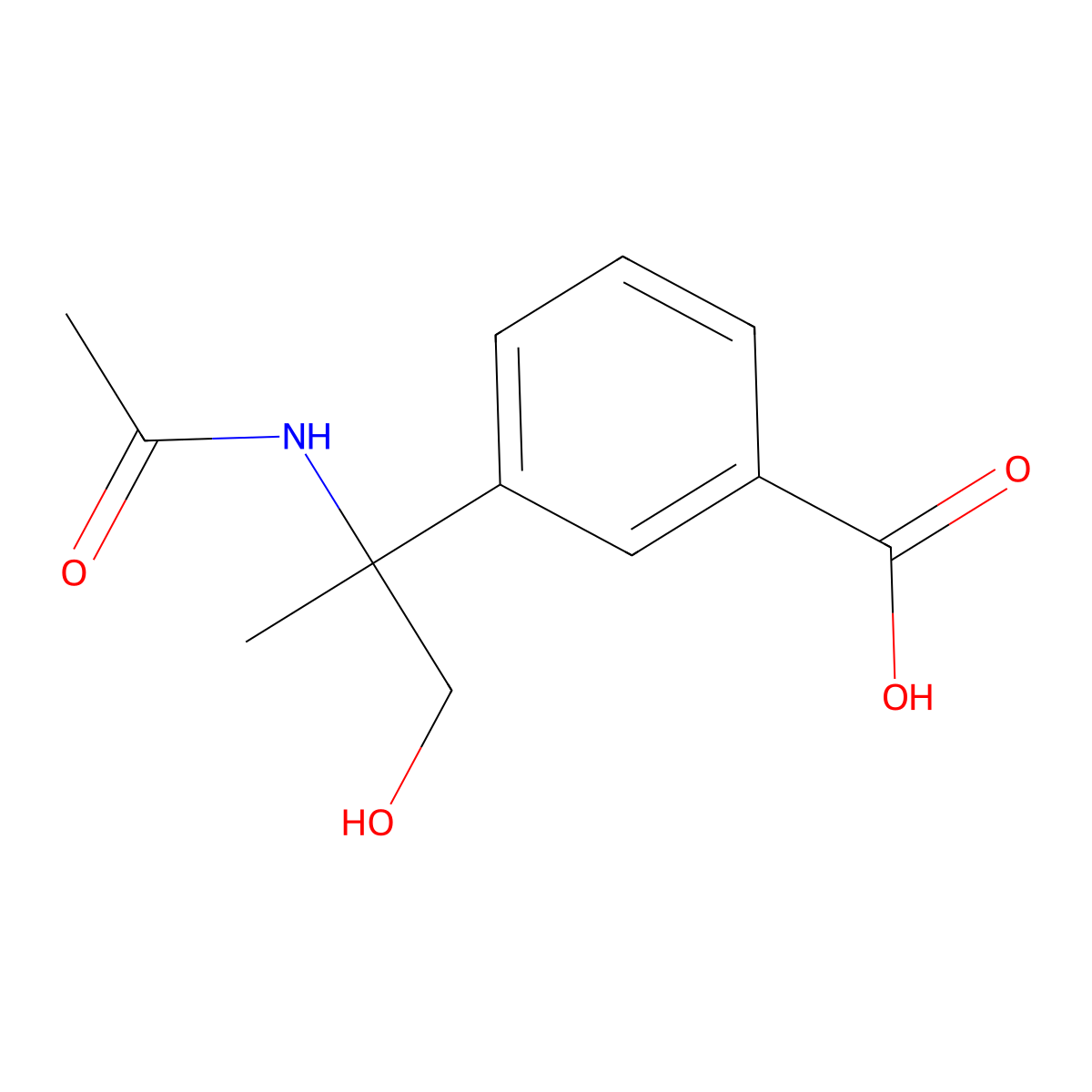 3-(2-Acetamido-1-hydroxypropan-2-yl)benzoic acid molecular structure, CAS 2680816-04-8