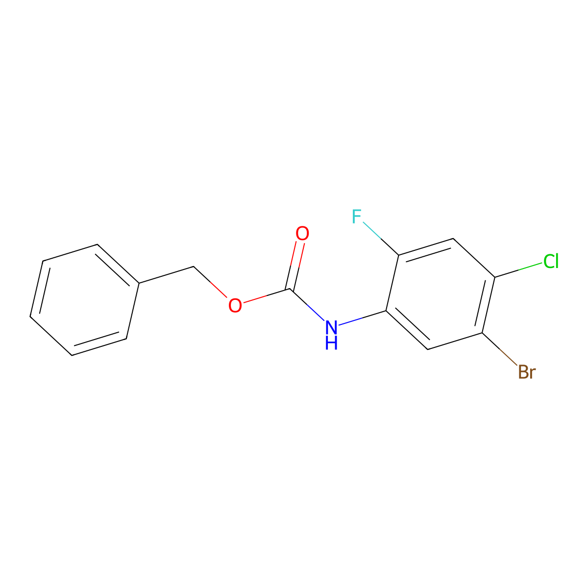 benzyl N-(5-bromo-4-chloro-2-fluorophenyl)carbamate molecular structure, CAS 2680816-08-2