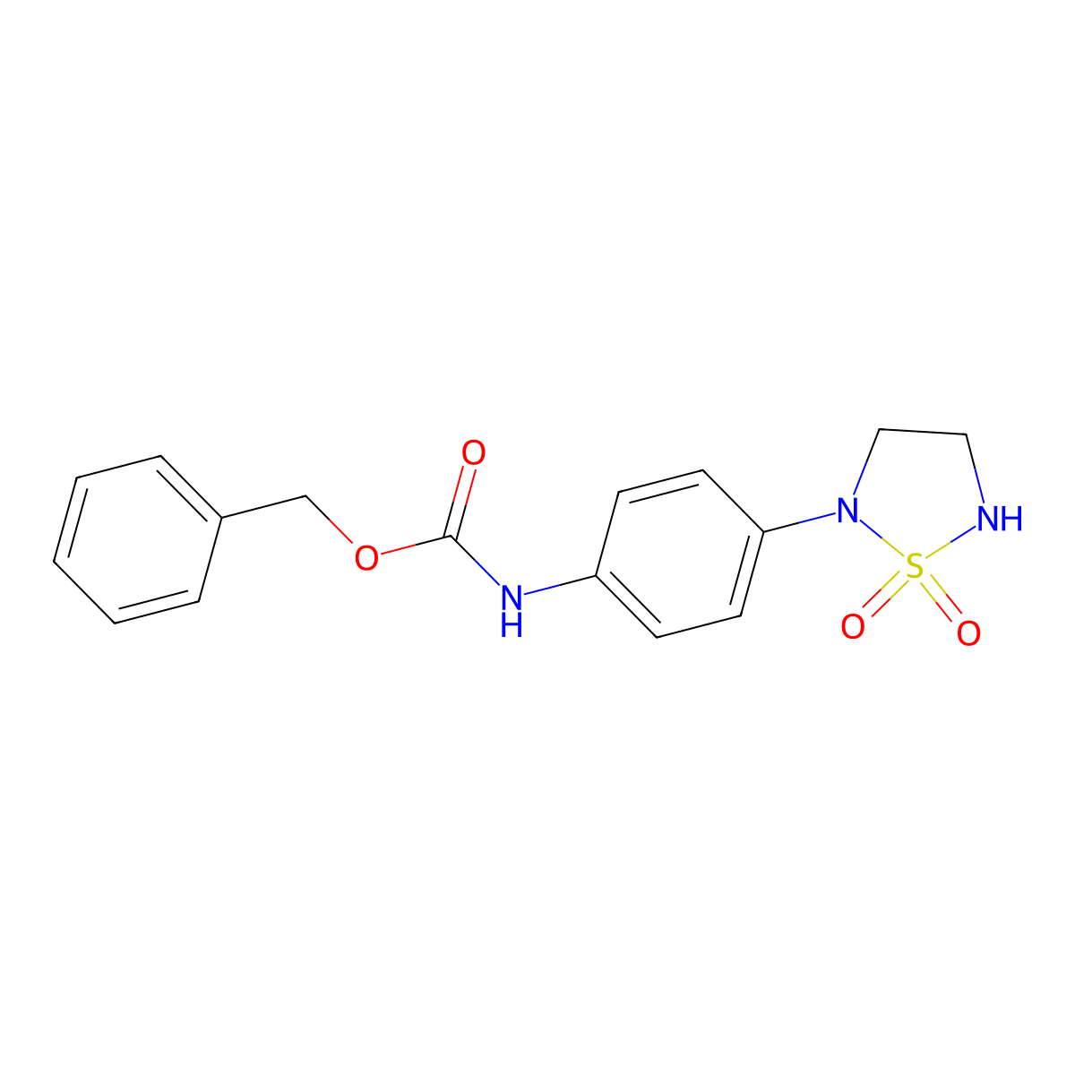 benzyl N-[4-(1,1-dioxo-1lambda6,2,5-thiadiazolidin-2-yl)phenyl]carbamate molecular structure, CAS 2680816-10-6