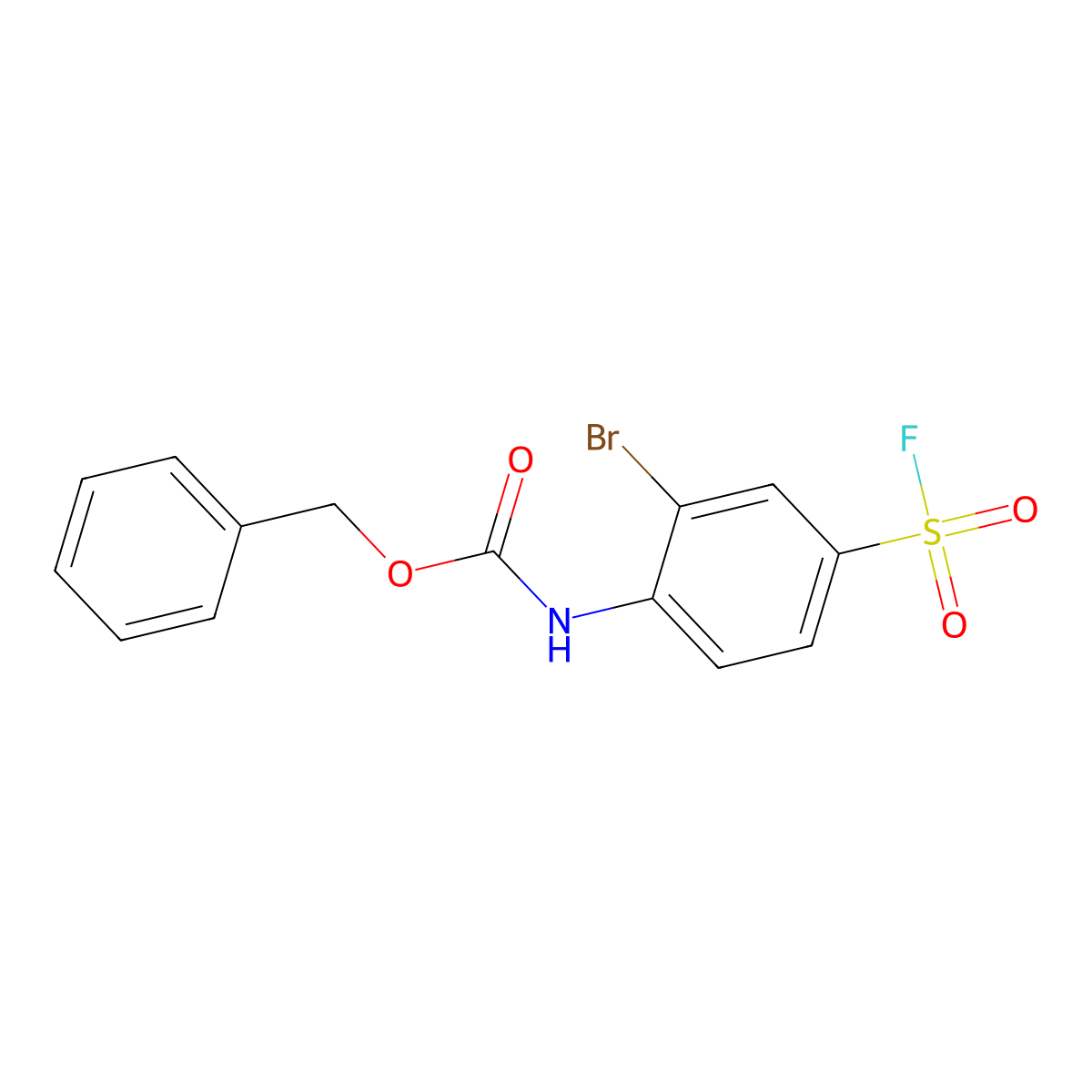 benzyl N-[2-bromo-4-(fluorosulfonyl)phenyl]carbamate molecular structure, CAS 2680816-17-3