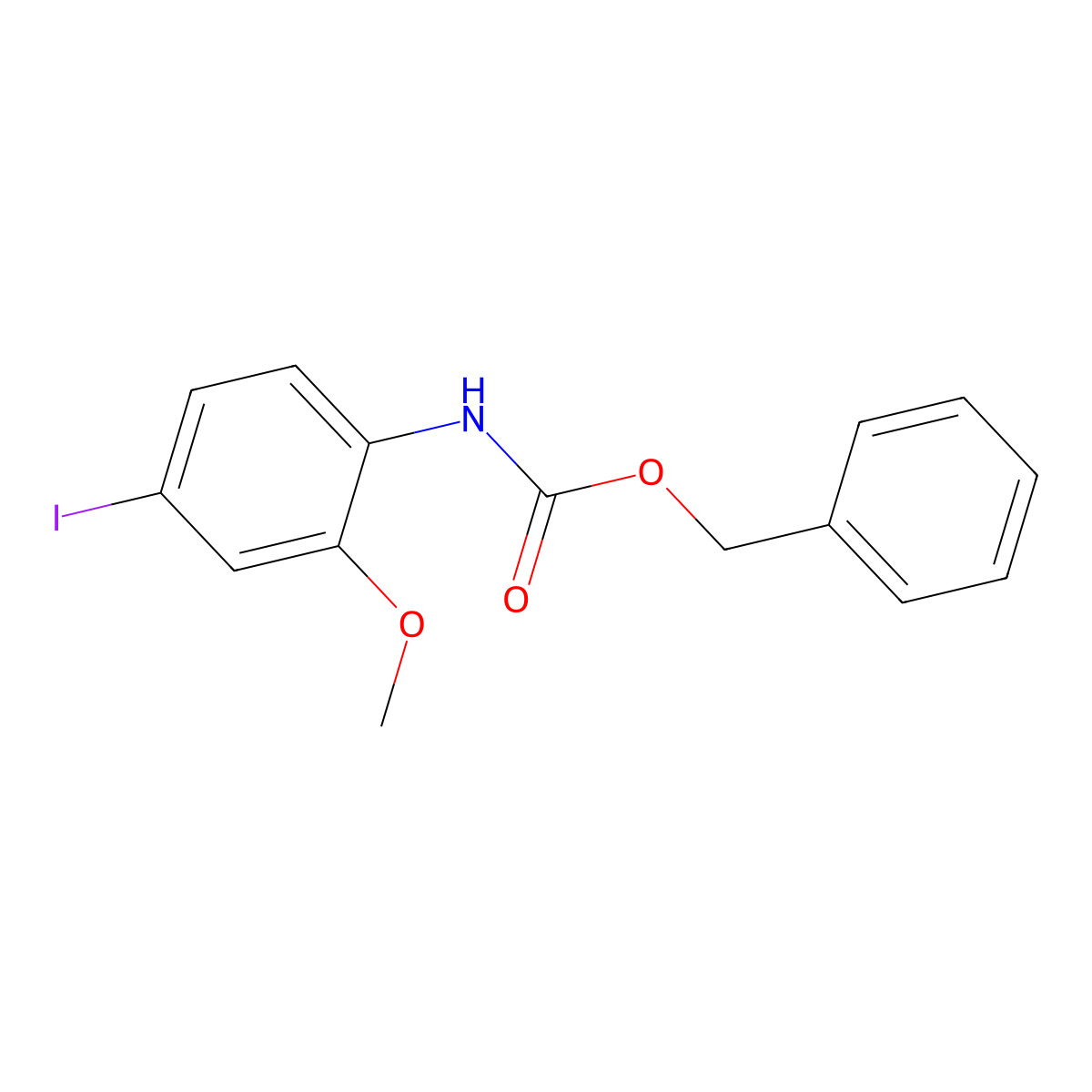 benzyl N-(4-iodo-2-methoxyphenyl)carbamate molecular structure, CAS 2680816-20-8