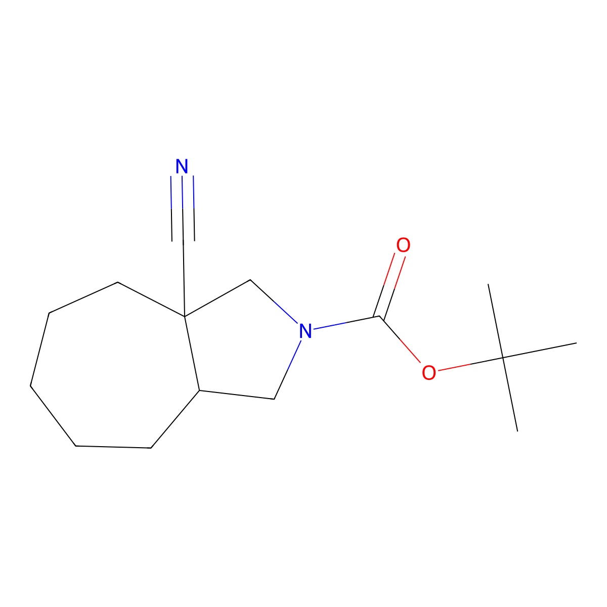 Tert-butyl 3a-cyano-decahydrocyclohepta[c]pyrrole-2-carboxylate molecular structure, CAS 2680816-33-3