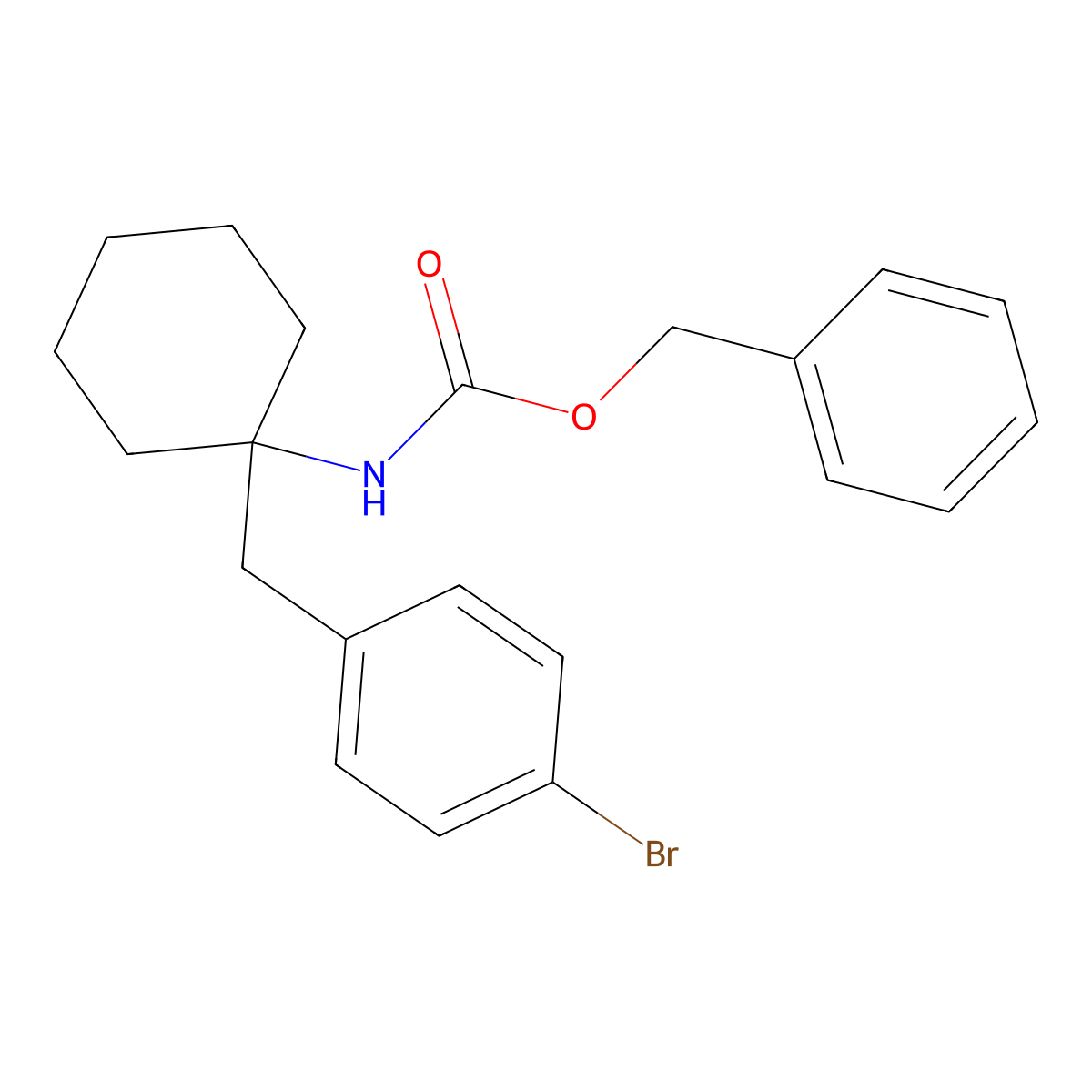 benzyl N-{1-[(4-bromophenyl)methyl]cyclohexyl}carbamate molecular structure, CAS 2680816-34-4